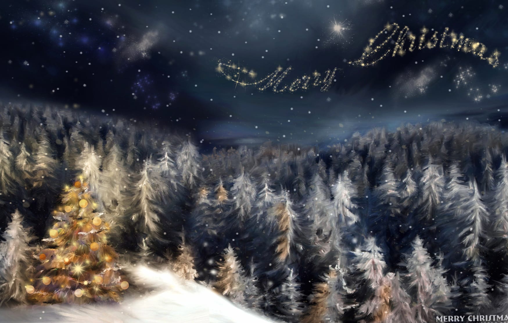 Merry Christmas A Holiday Wonderland wallpapers HD quality