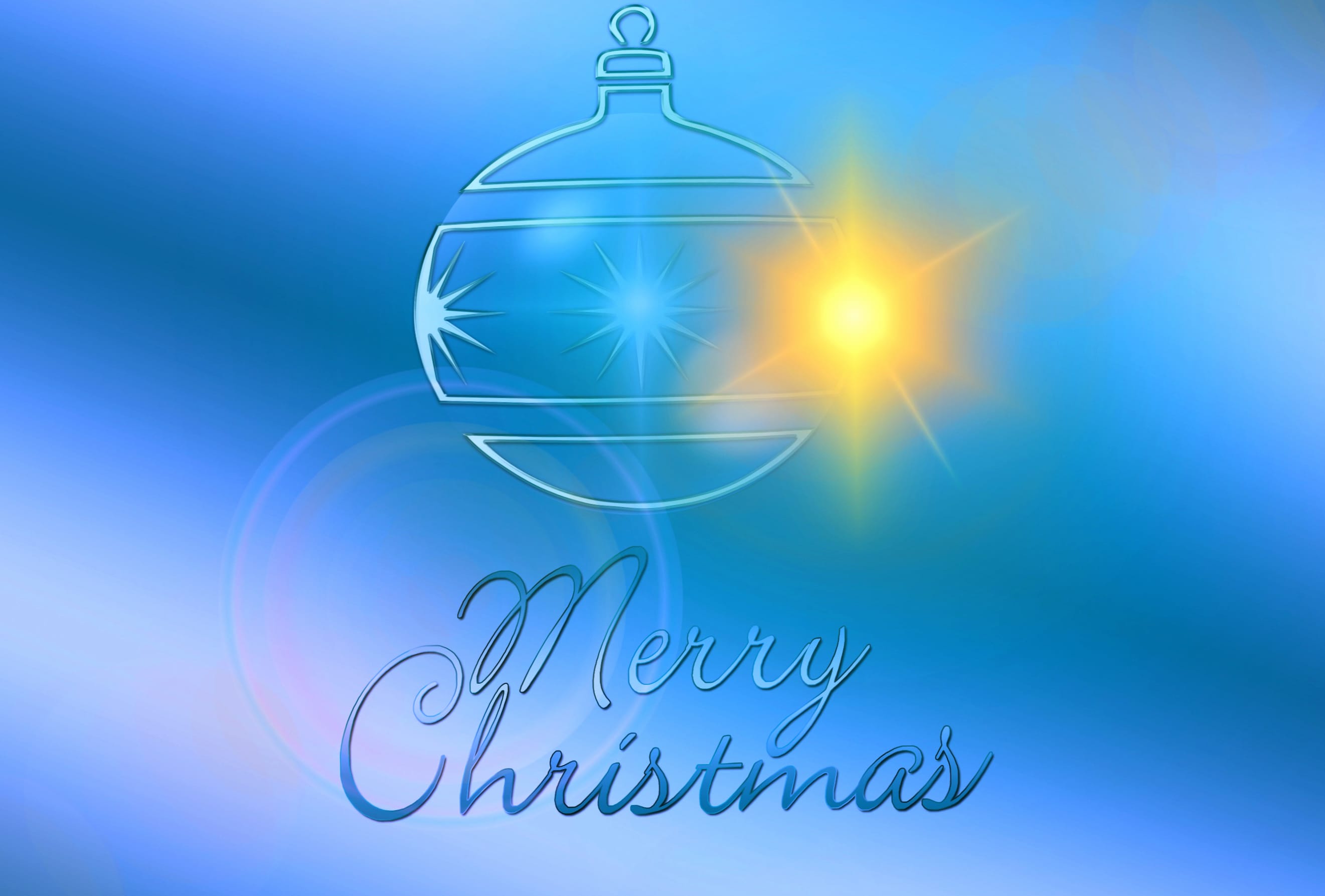 Merry Christmas Blue Bauble wallpapers HD quality