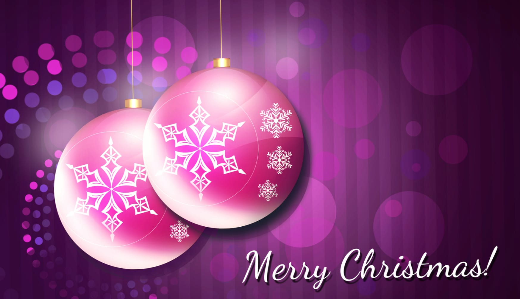 Merry Christmas Purple Christmas Ornaments Holiday Christmas at 1600 x 900 HD size wallpapers HD quality