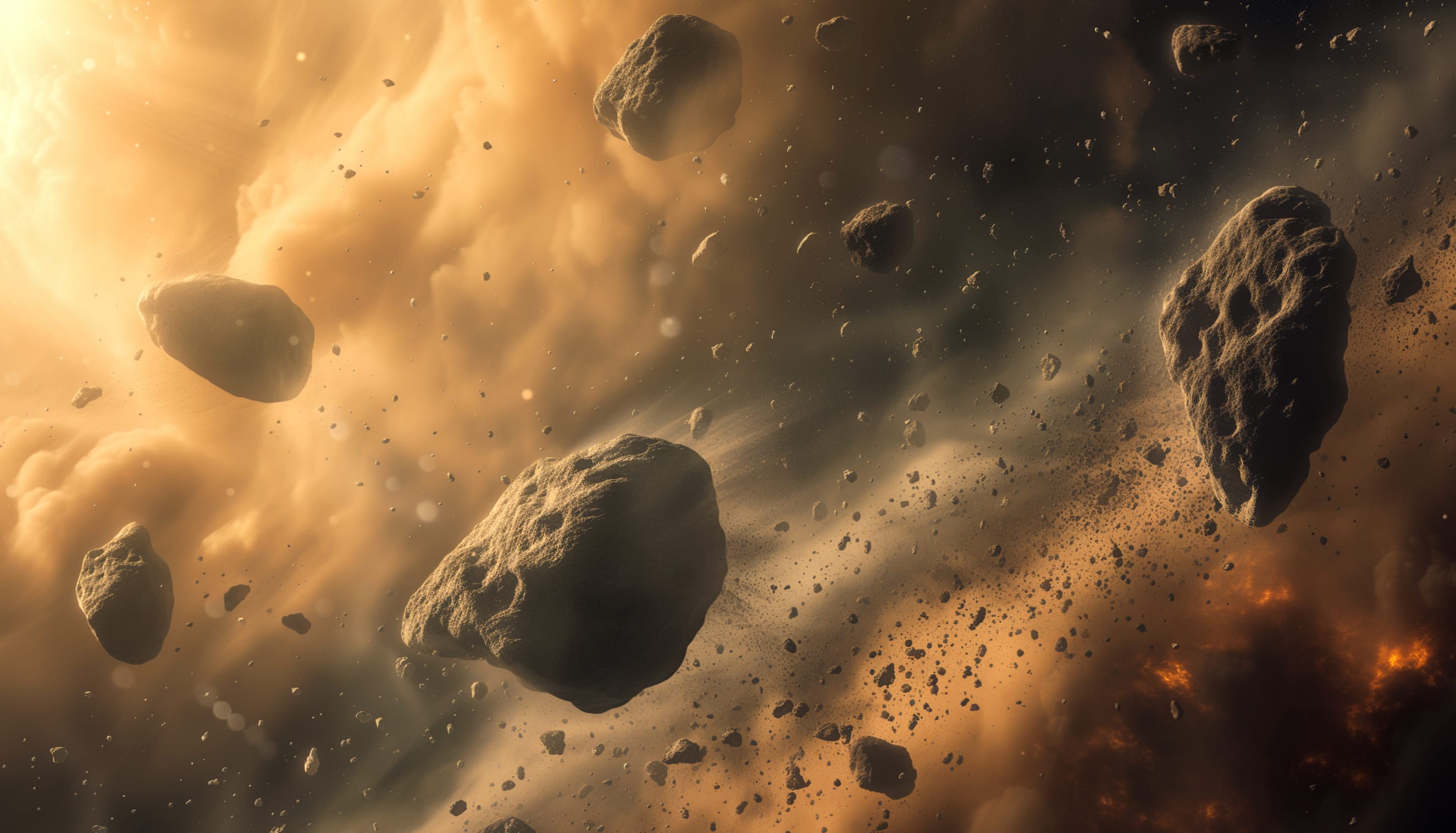 Mesmerizing Sci-Fi Asteroid Belt wallpapers HD quality