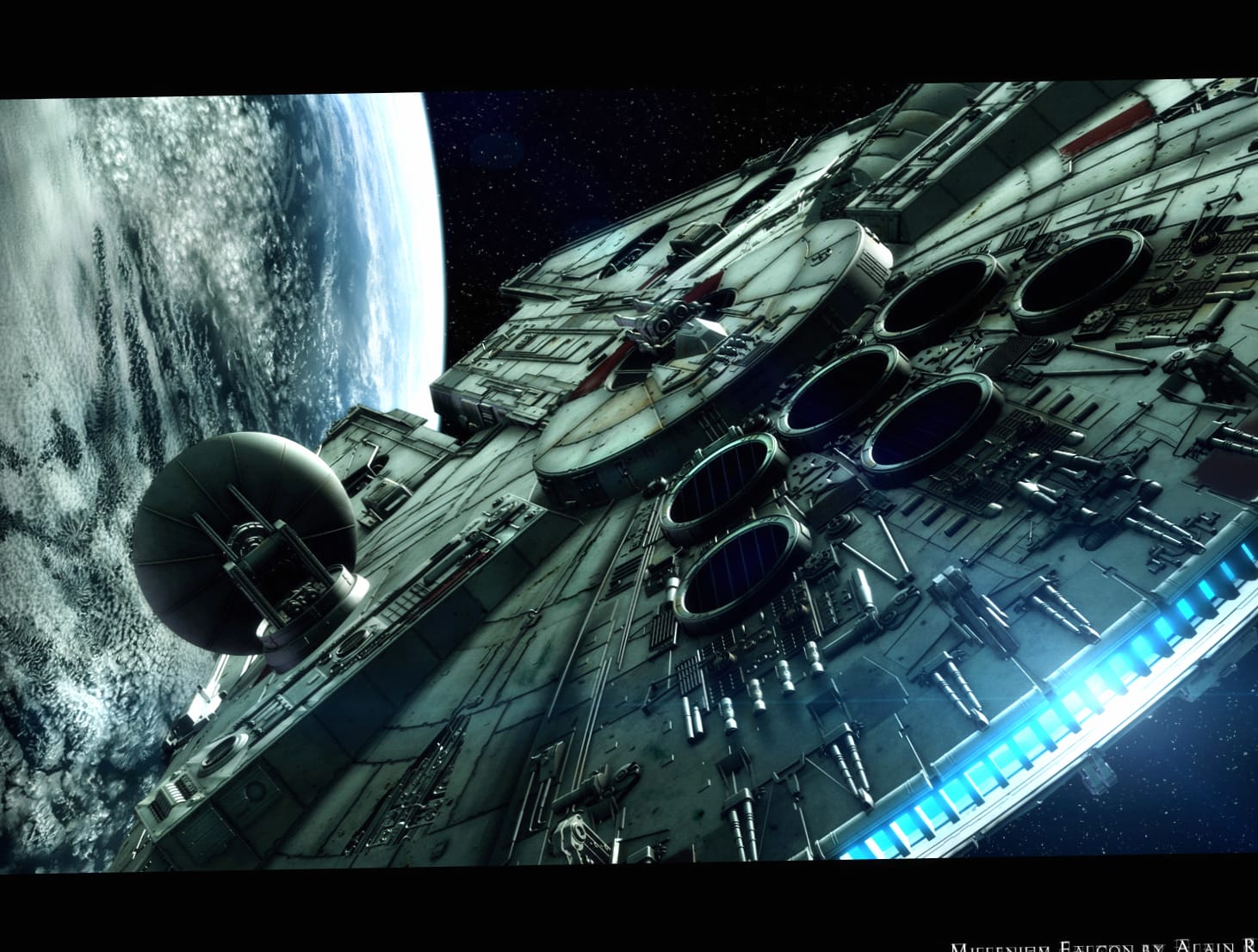 Millennium Falcon HD Sci-Fi Spaceship Wallpaper wallpapers HD quality