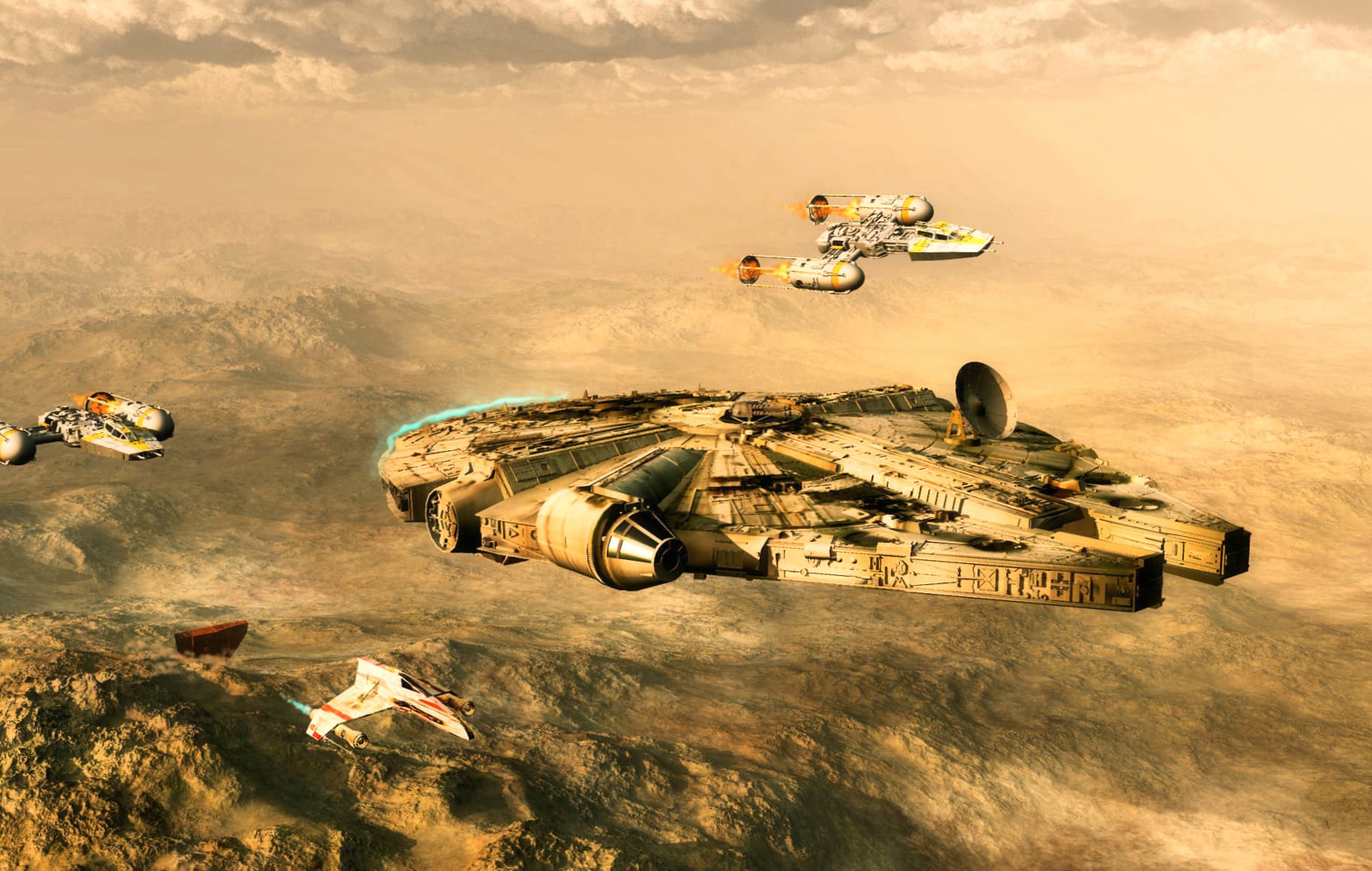 Millennium Falcon Sci-Fi Adventure wallpapers HD quality