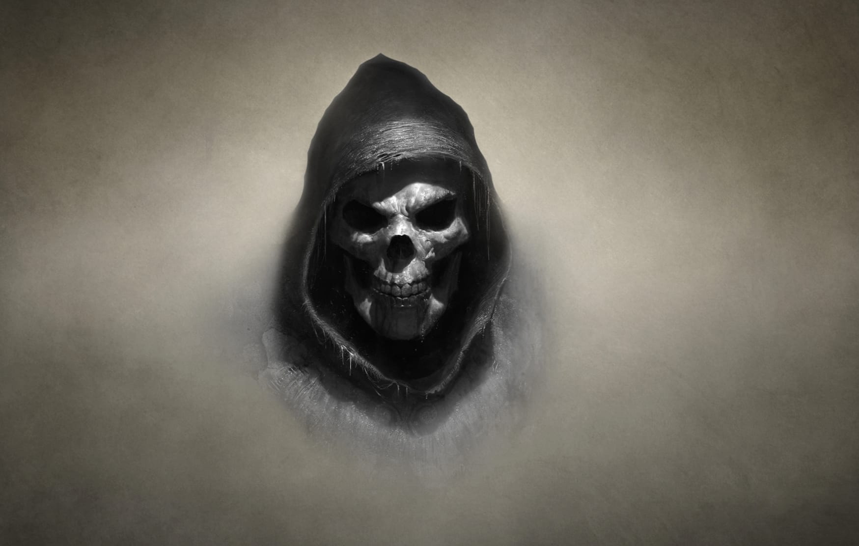 Minimalist Hood Dark Skull at 640 x 960 iPhone 4 size wallpapers HD quality