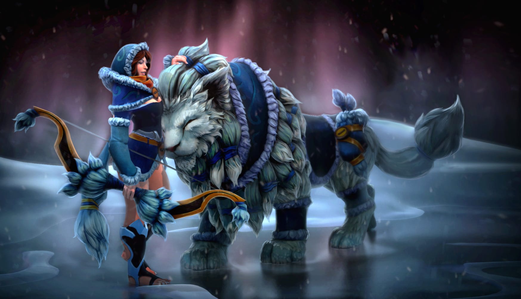 Mirana and Lion Winter Warrior - DotA 2 wallpapers HD quality