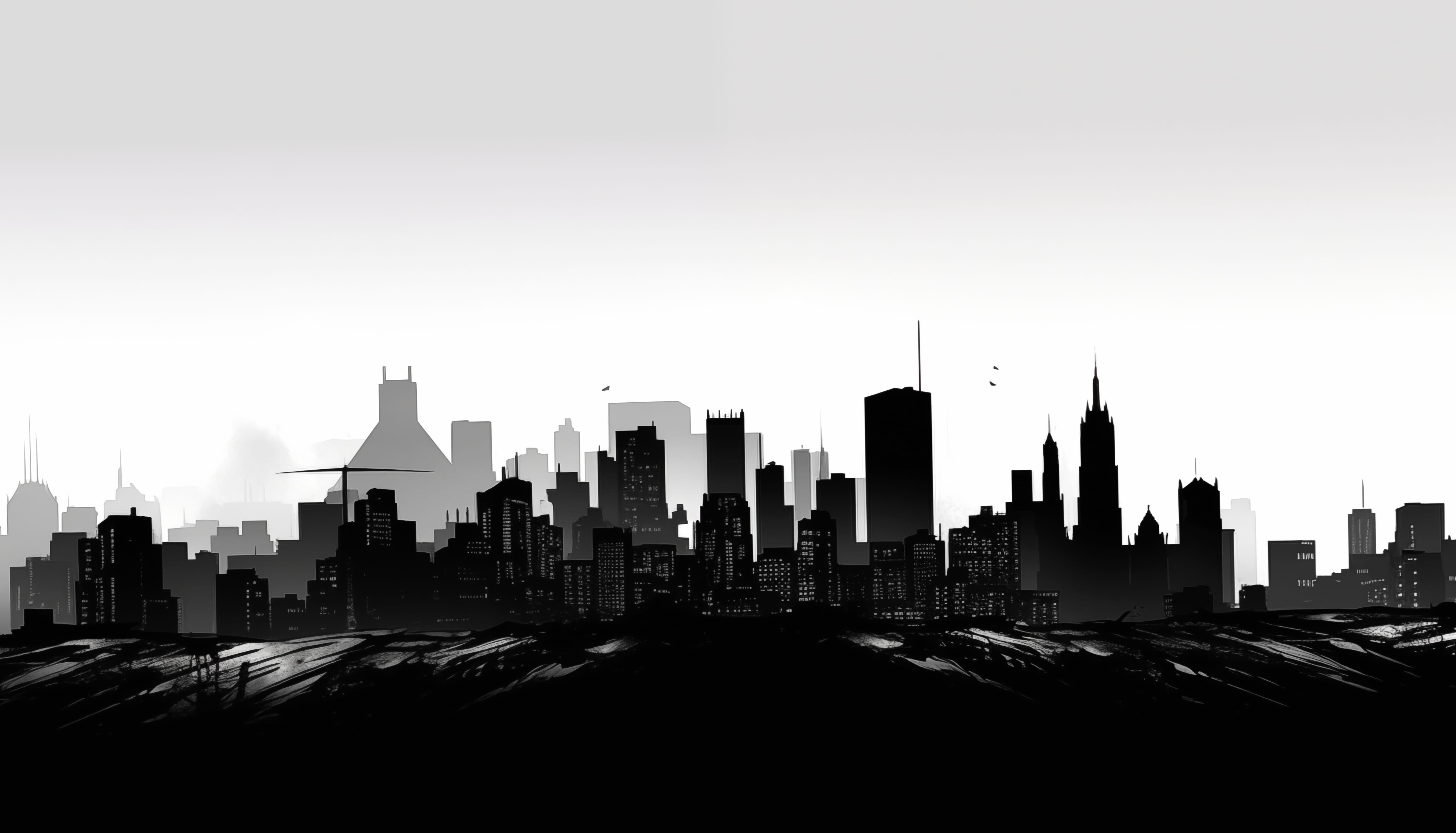 Monochrome Cityscape at 1600 x 1200 size wallpapers HD quality