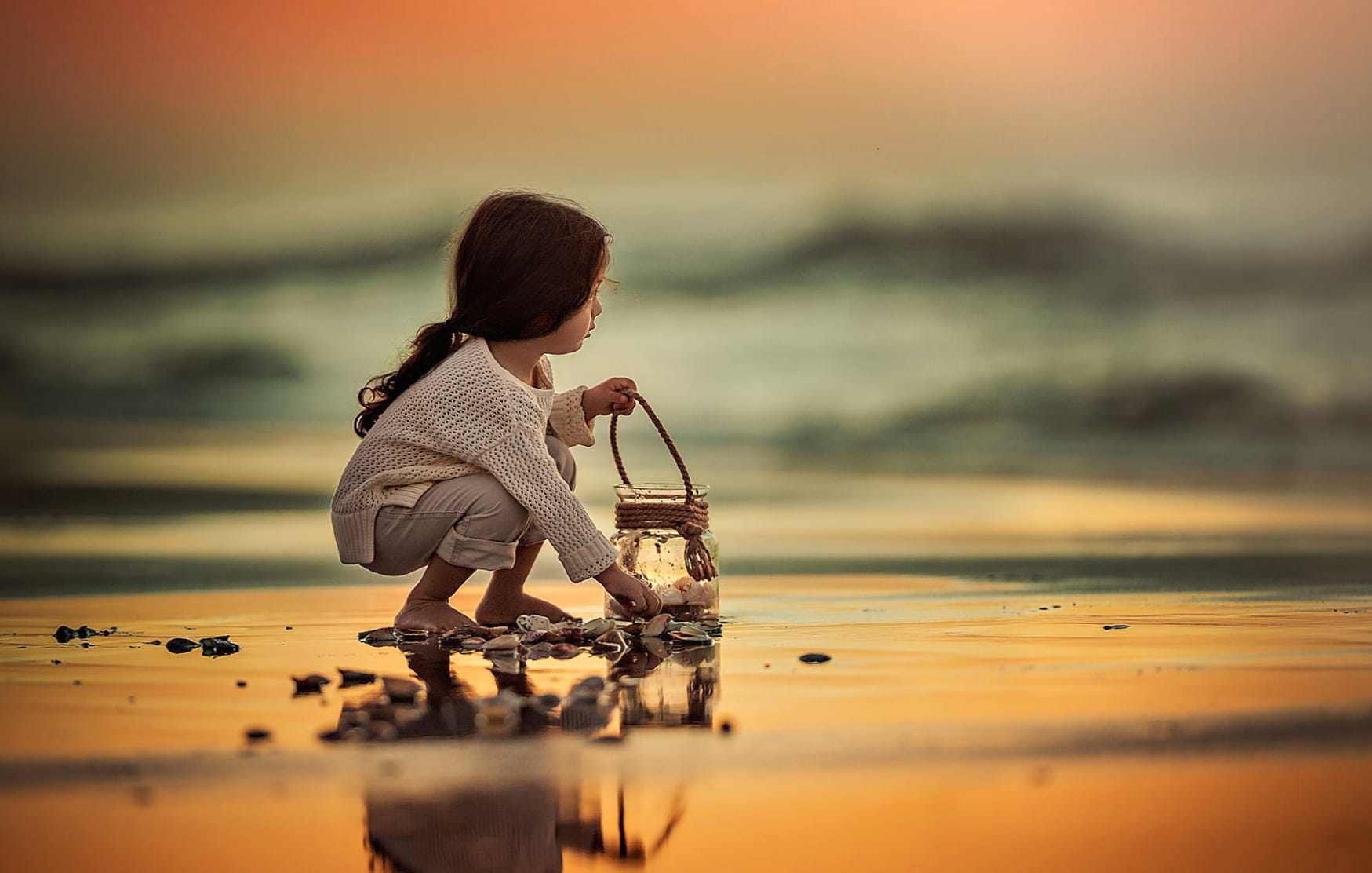 Mood Lantern Beach Photography Child wallpapers HD quality