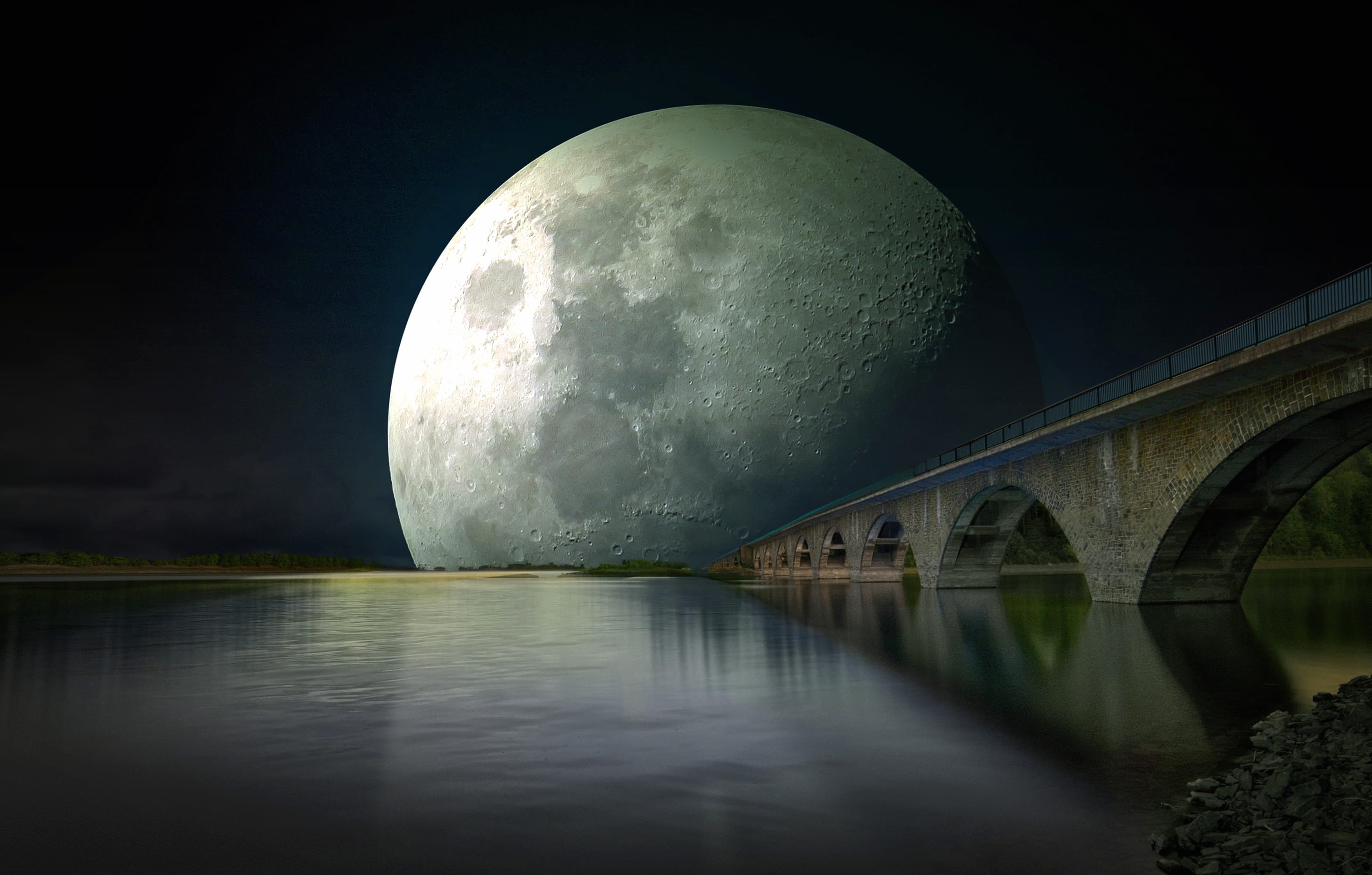 Moonlit Bridge Fantasy - wallpapers HD quality