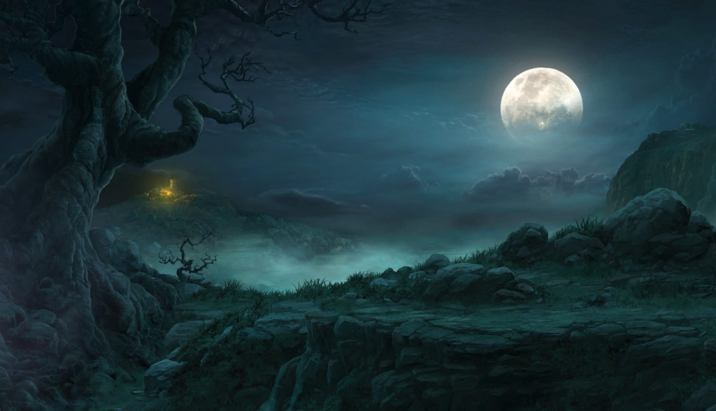 Moonlit Landscape in a Sci-Fi Fantasy Realm wallpapers HD Moonlit Landscape in a Sci-Fi Fantasy Realm wallpapers HD quality
