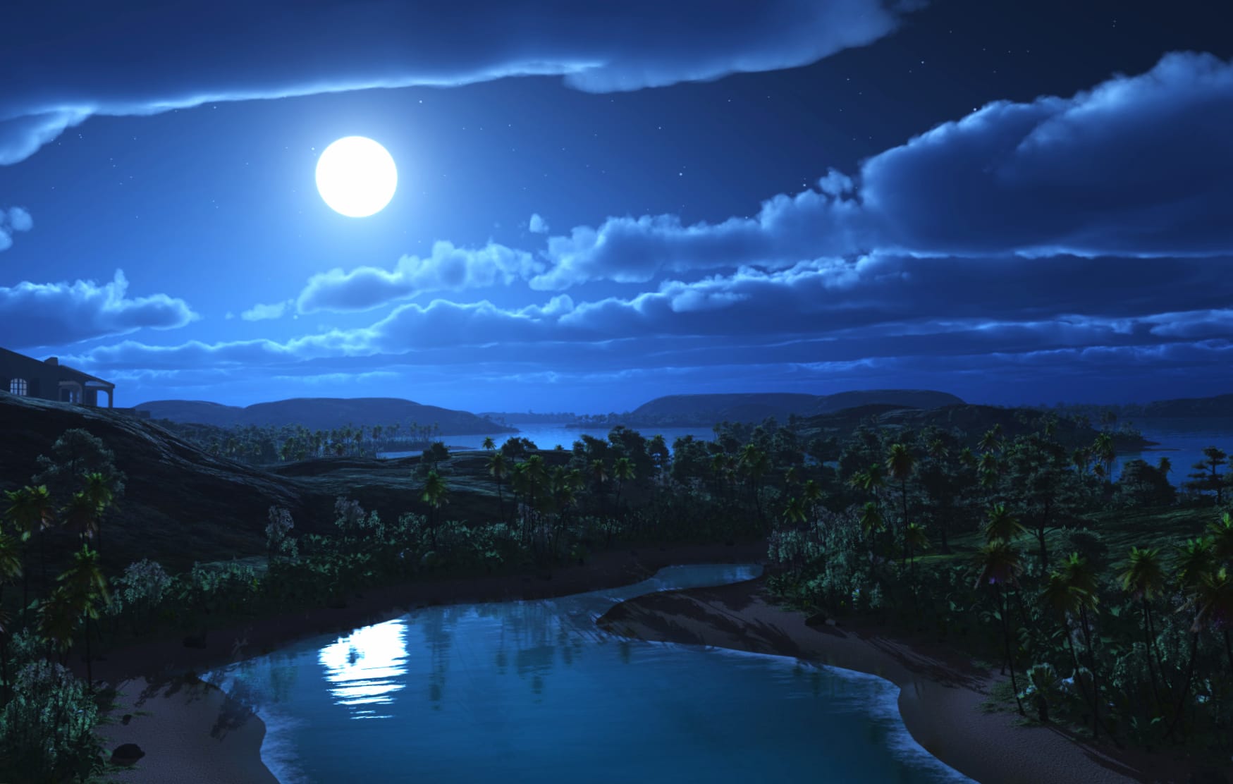 Moonlit River Harmony wallpapers HD quality