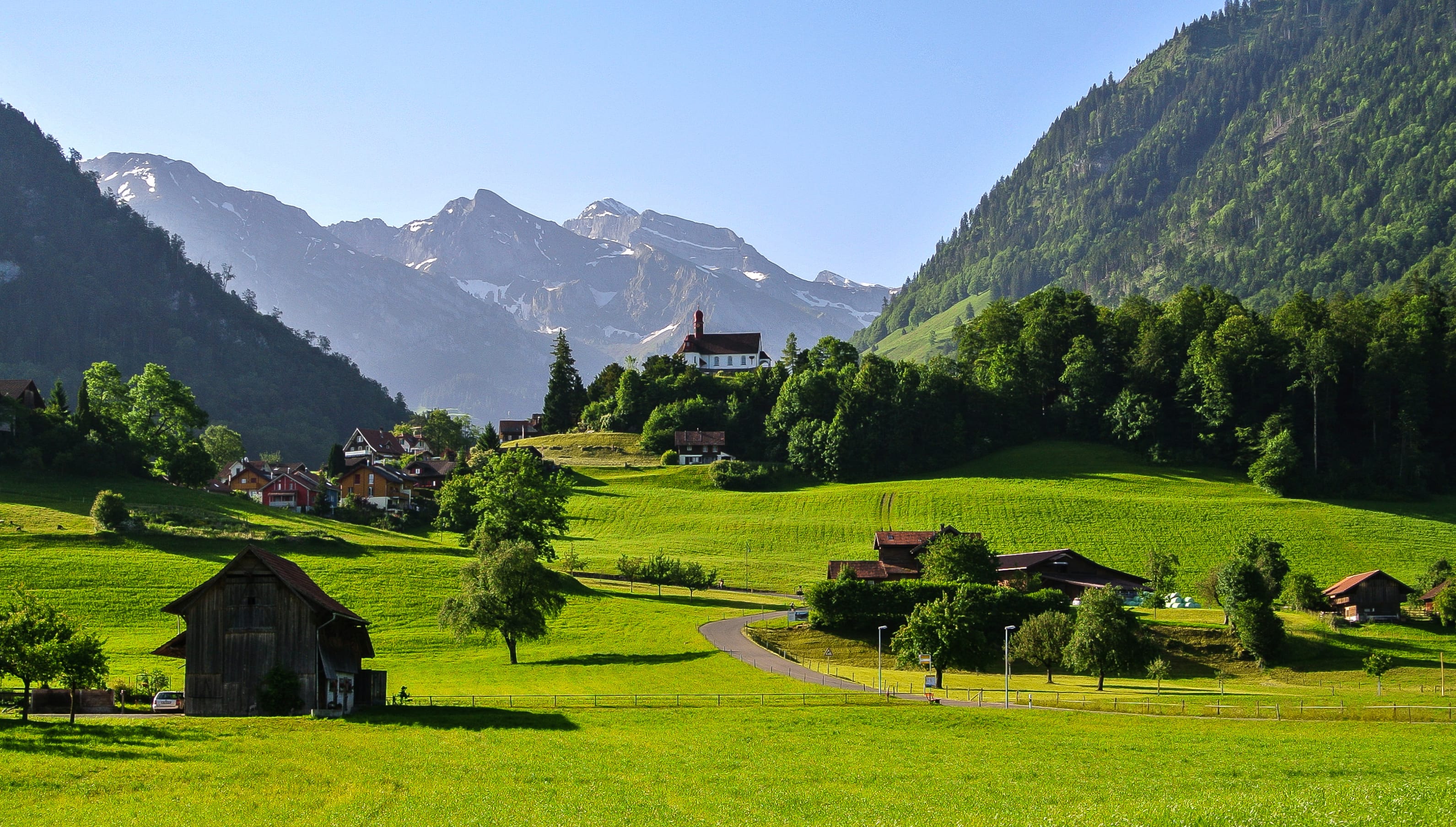 Morning in a Swiss Valley wallpapers HD quality