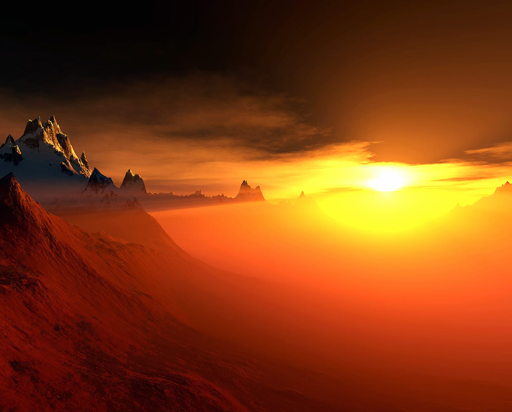 Mountain Sunrise Landscape - Artistic wallpapers HD quality