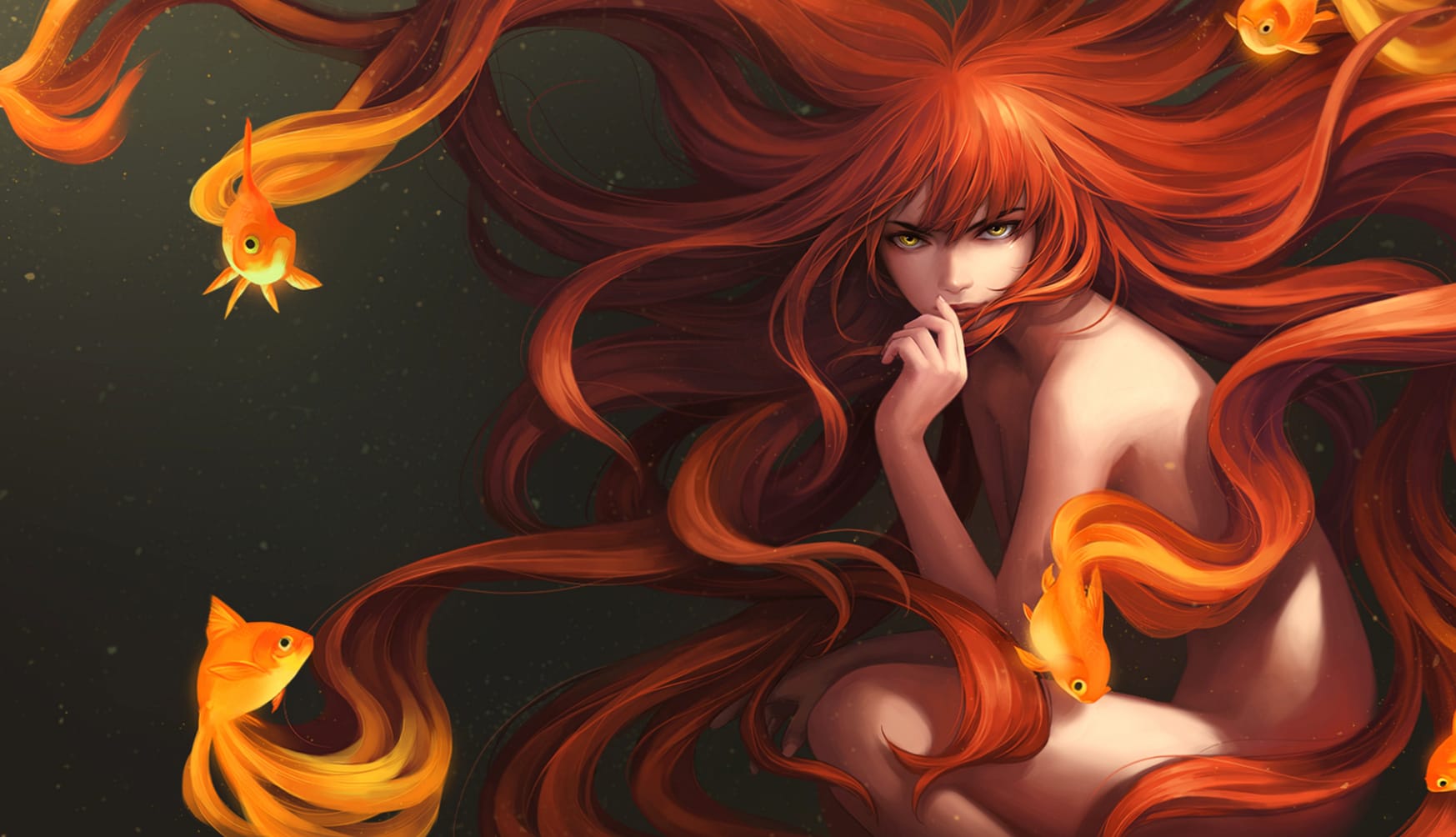 Mystic Flame Lady - Fantasy at 640 x 1136 iPhone 5 size wallpapers HD quality