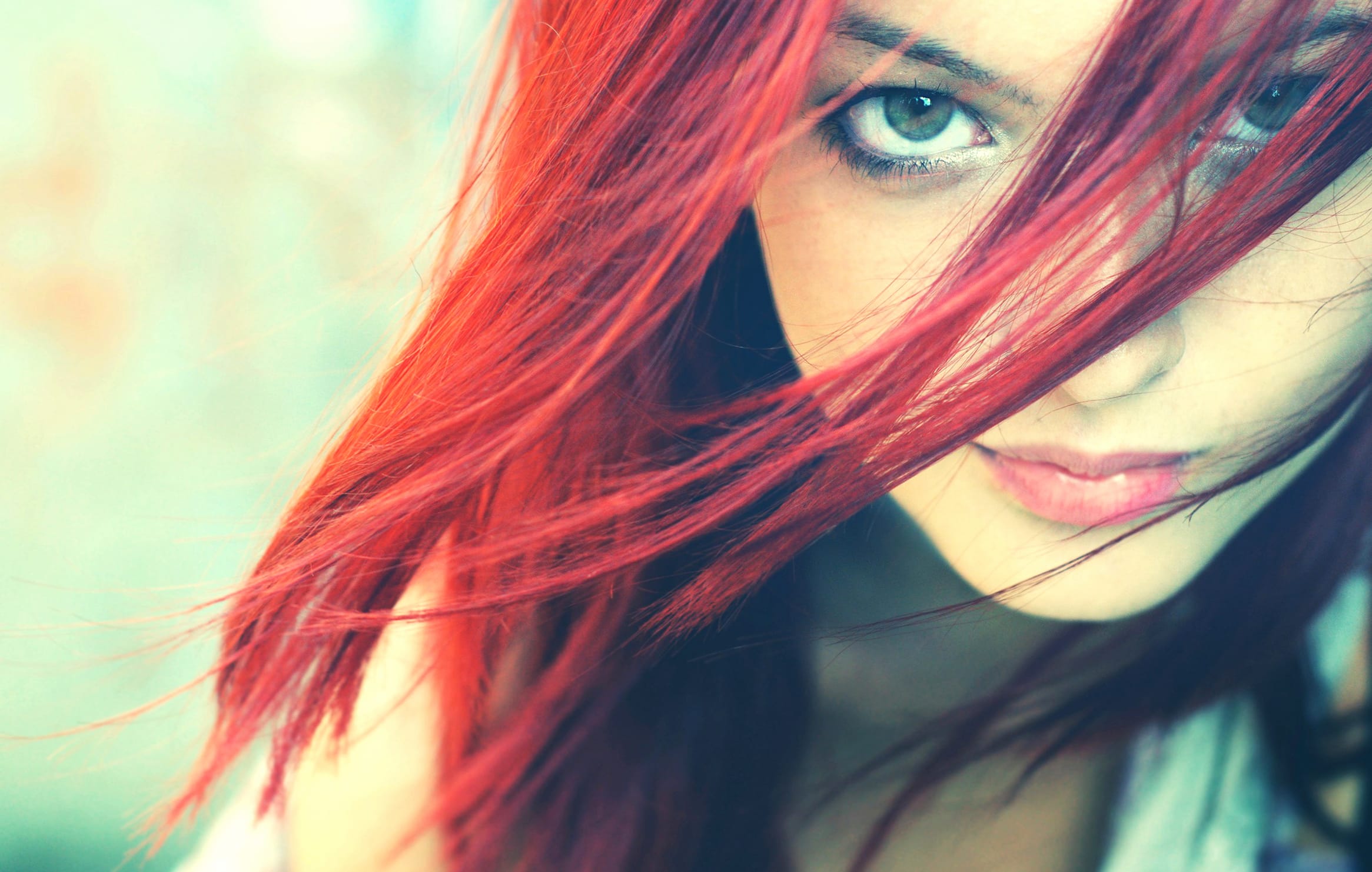 Mystic Gaze - Redhead with Green Eyes wallpapers HD quality