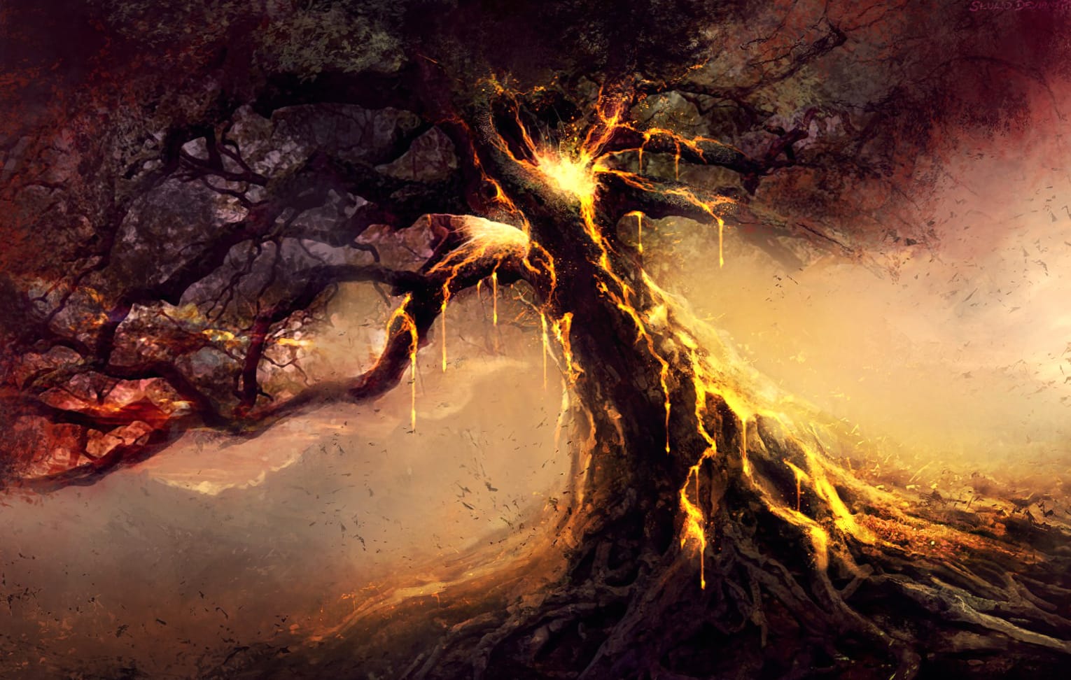 Mystic Tree Fantasy Landscape wallpapers HD quality