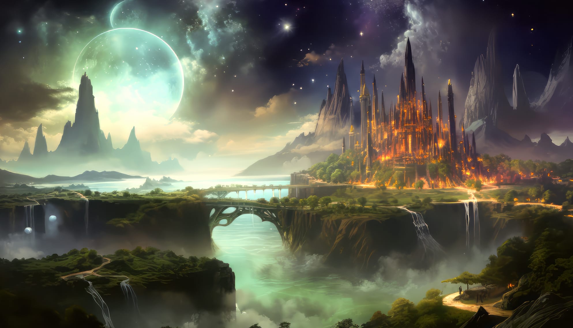 Mystical Castle Landscape at 1280 x 960 size wallpapers HD quality