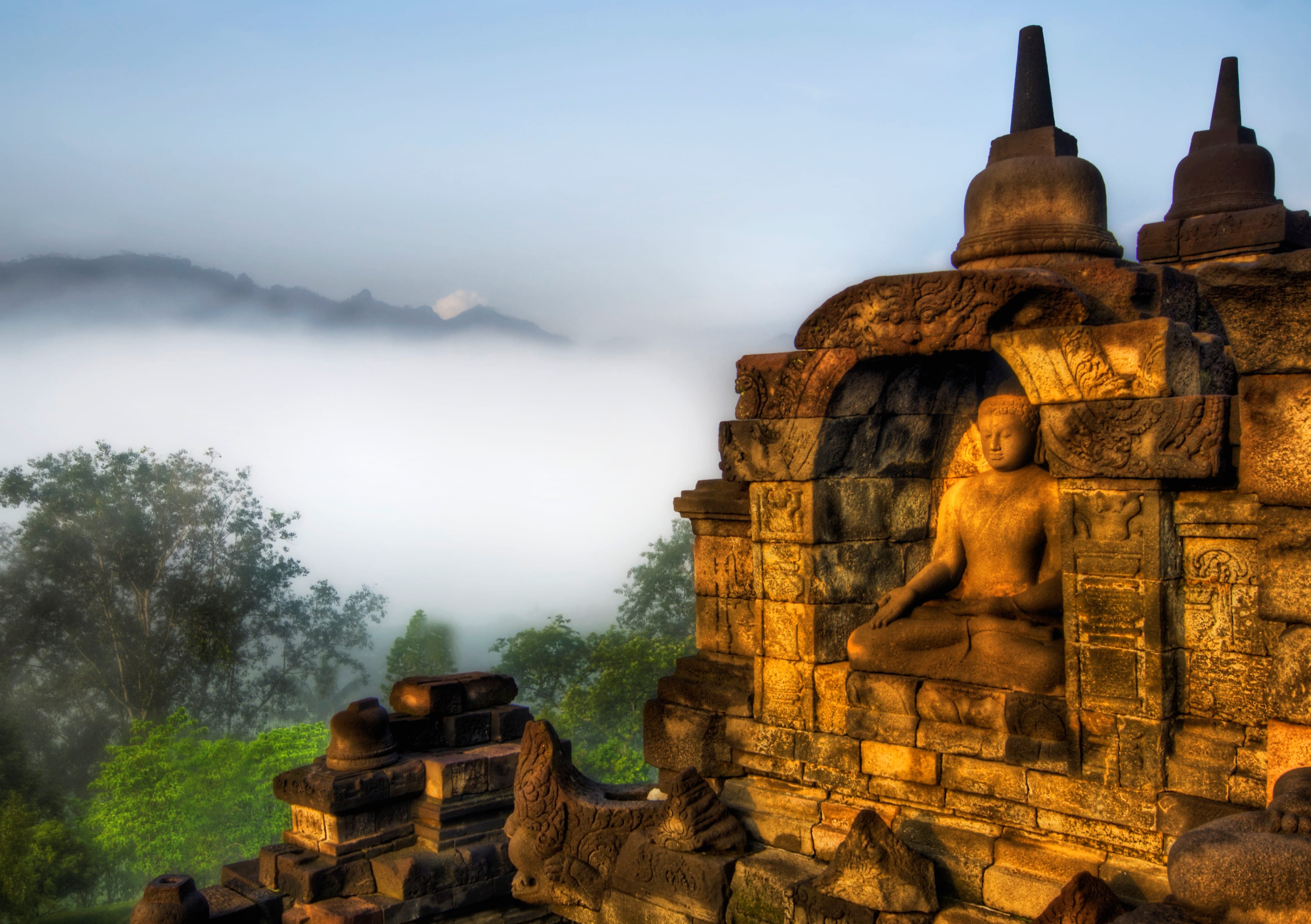 Mystical Sunrise at Borobudur - wallpapers HD quality