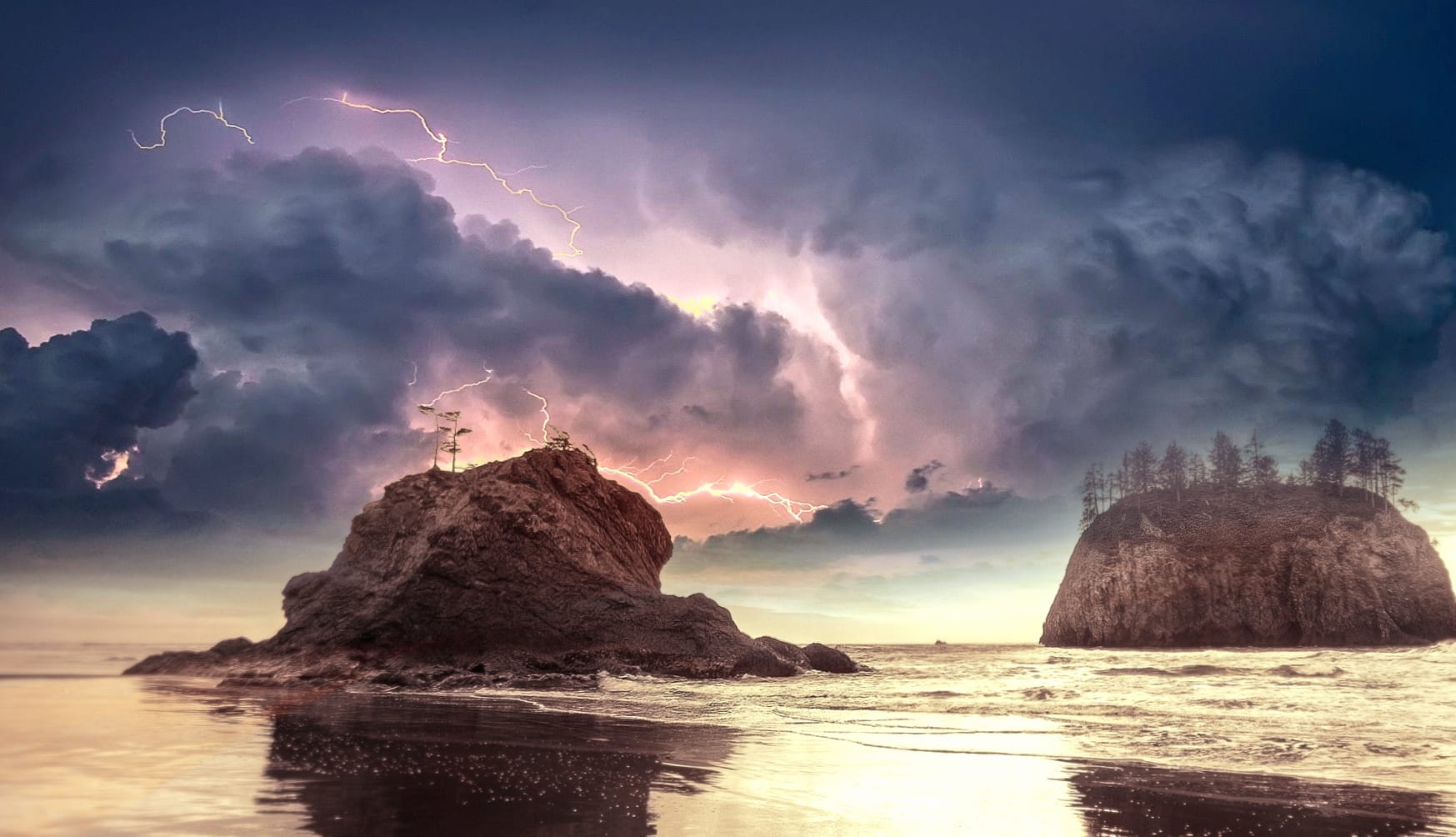 Nature Ocean Sky Photography Lightning wallpapers HD quality