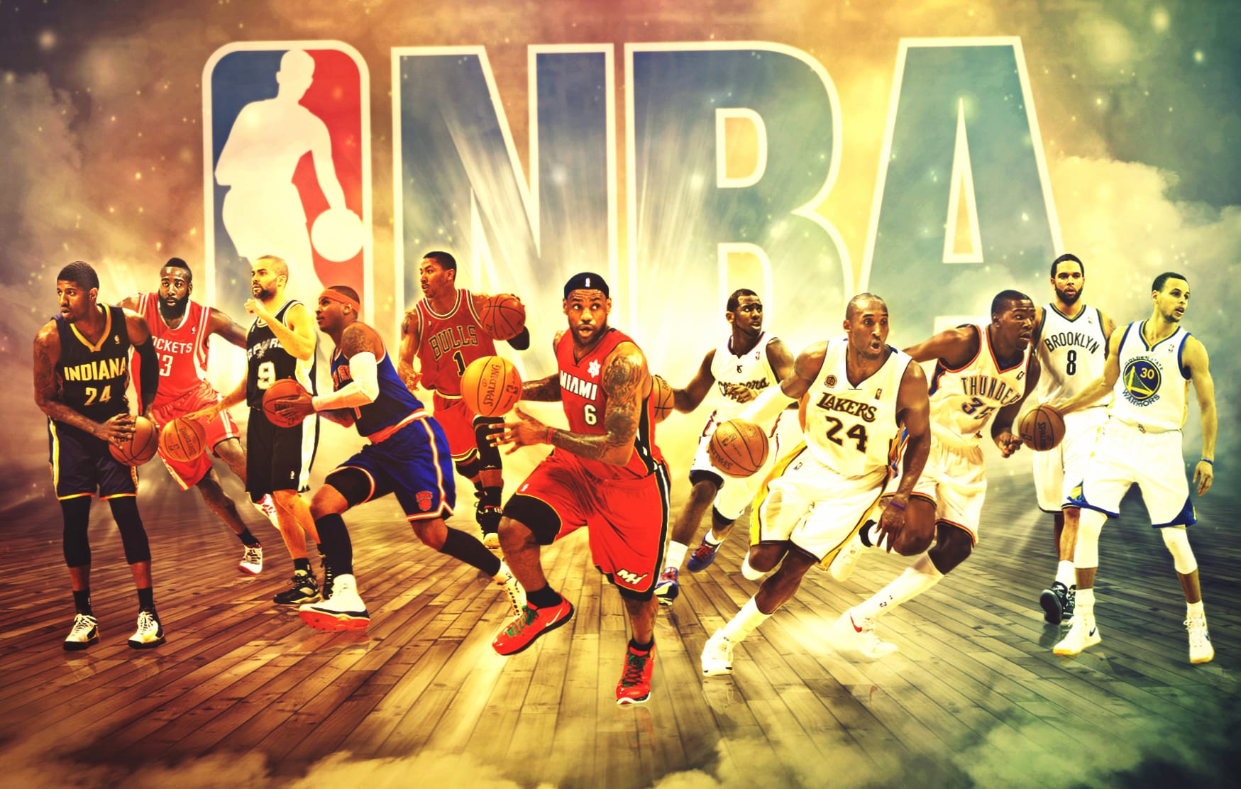 NBA Legends in Action - HD Basketball Wallpaper wallpapers HD quality