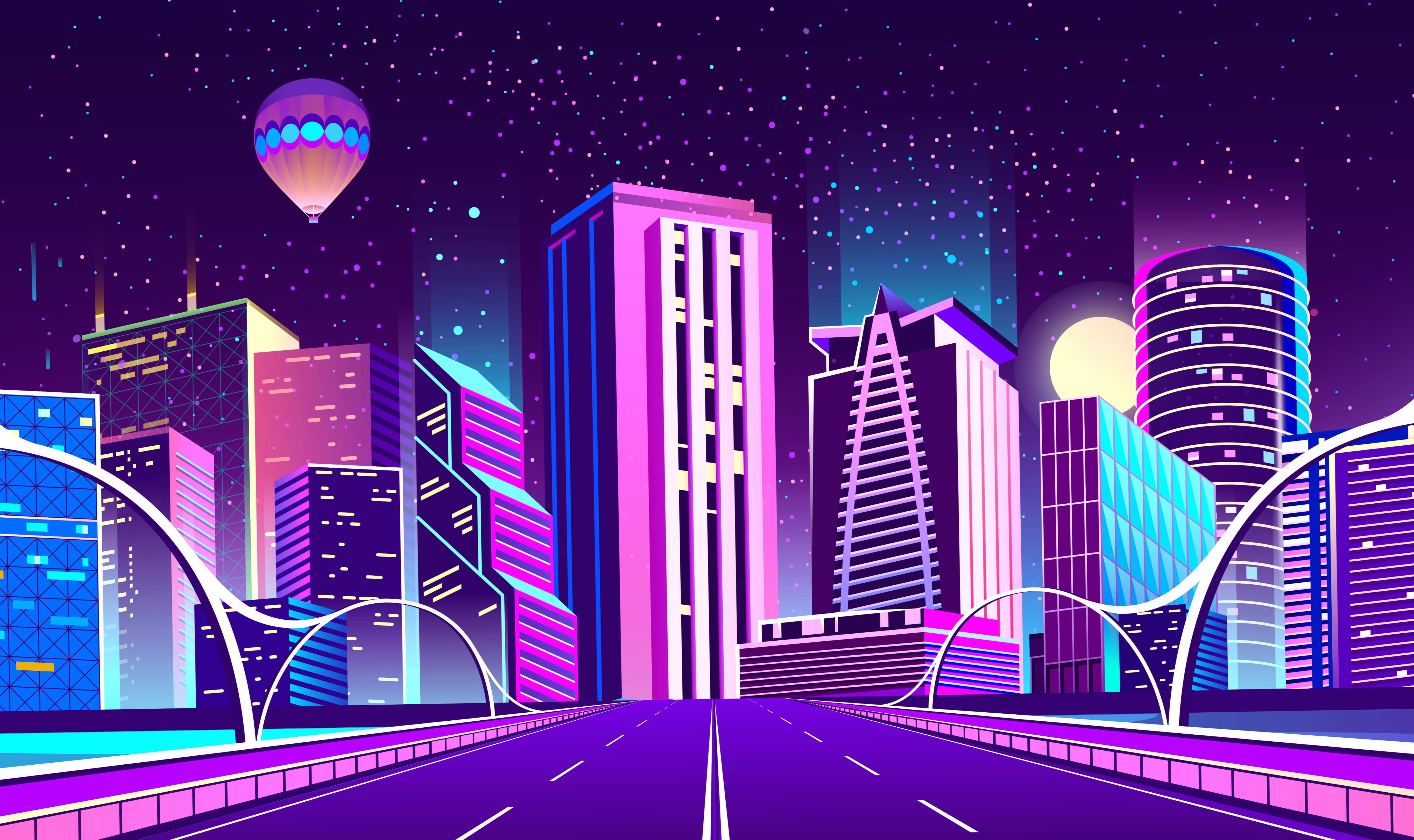 Neon Cityscape - wallpapers HD quality