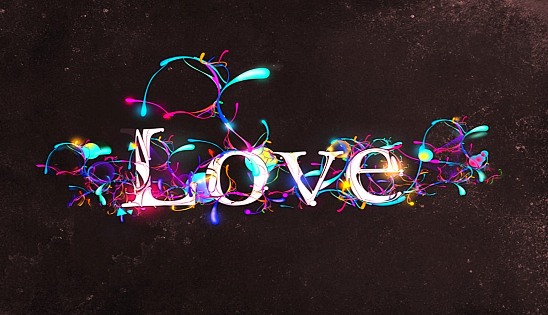 Neon Love Typography at 1680 x 945 HD size wallpapers HD quality