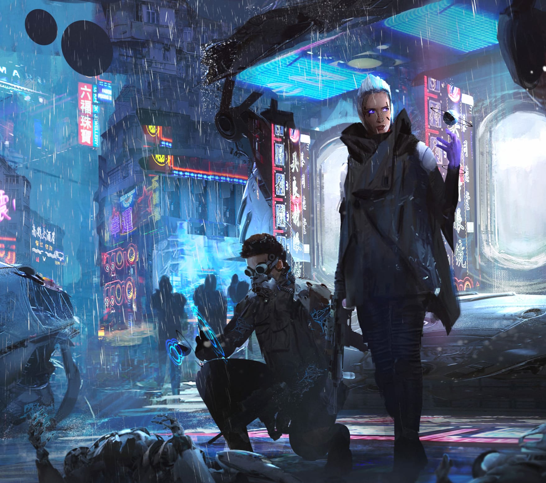 Neon Rain Cyberpunk wallpapers HD quality