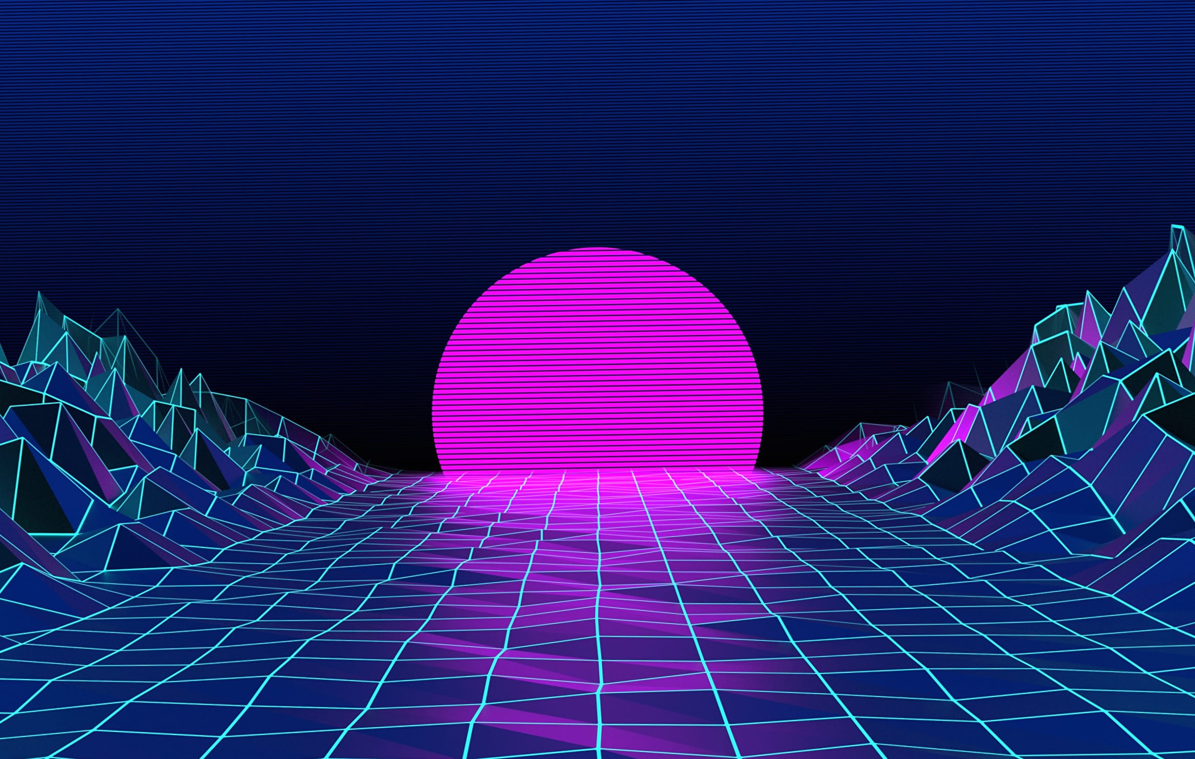 Neon Sun Retro Wave wallpapers HD quality