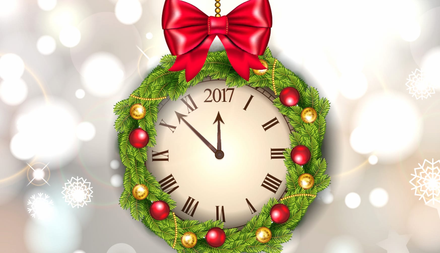 New Year 2017 Holiday Clock wallpapers HD quality