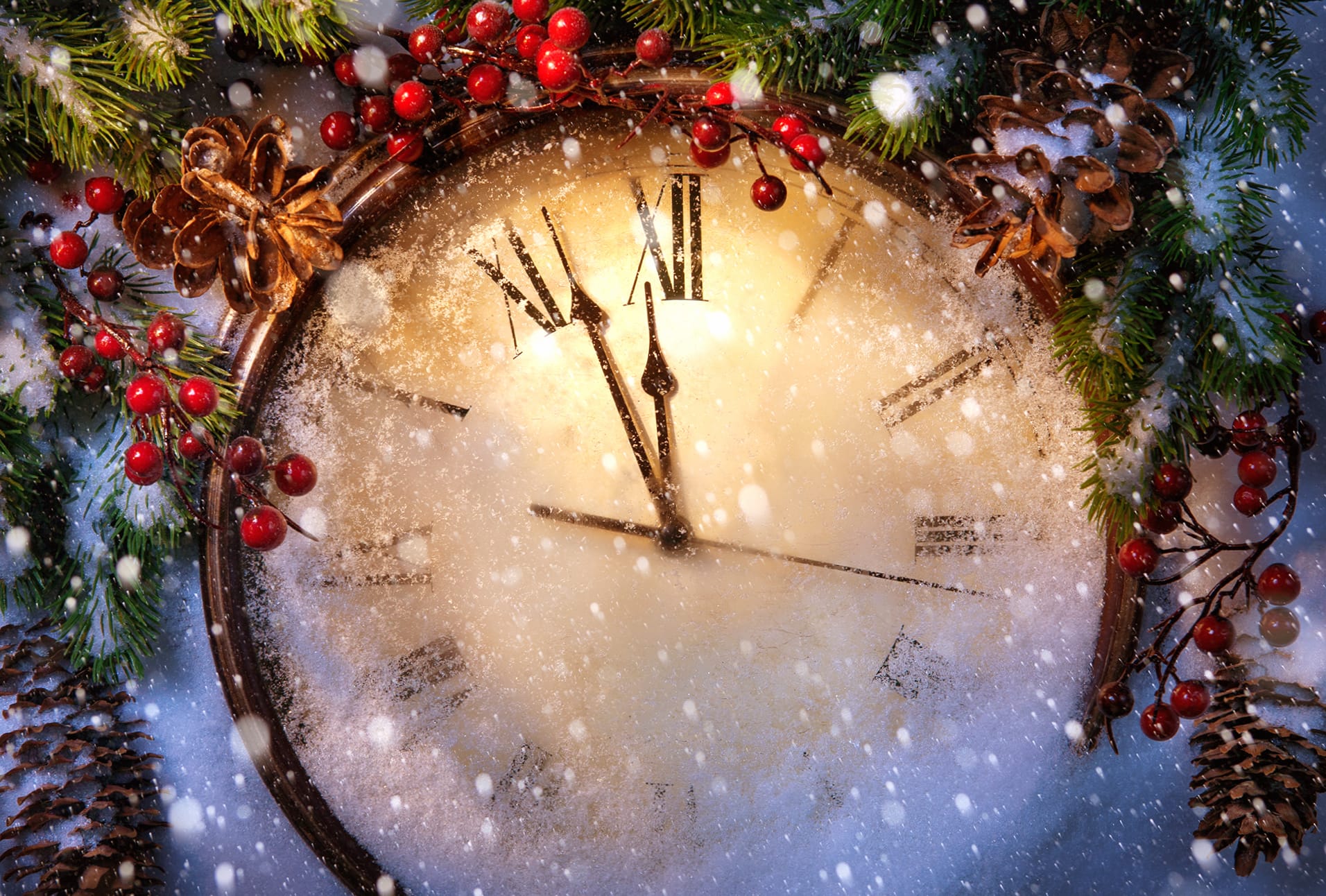 New Year Clock Holiday Christmas wallpapers HD quality