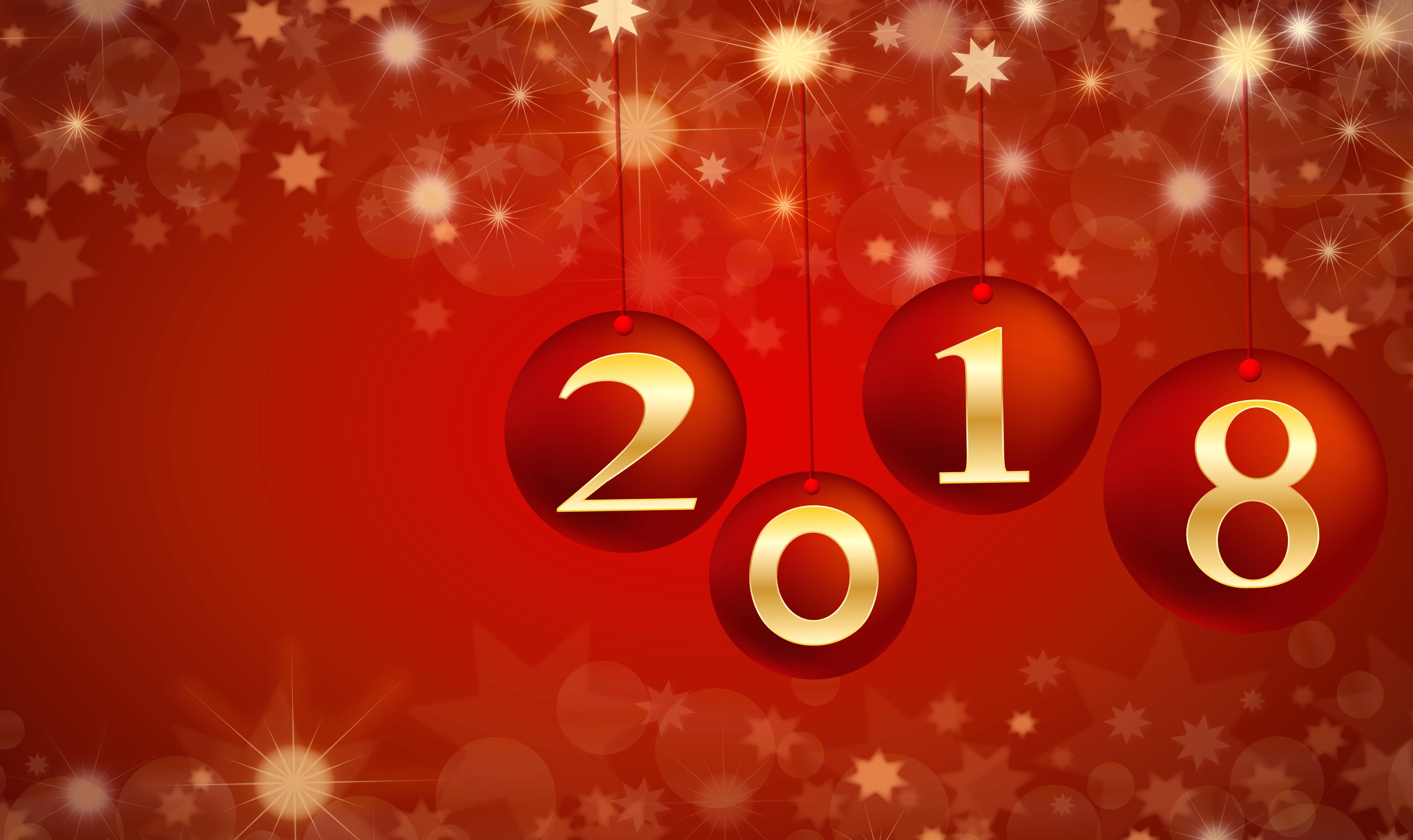 New Year Red Holiday New Year 2018 at 1366 x 768 HD size wallpapers HD quality