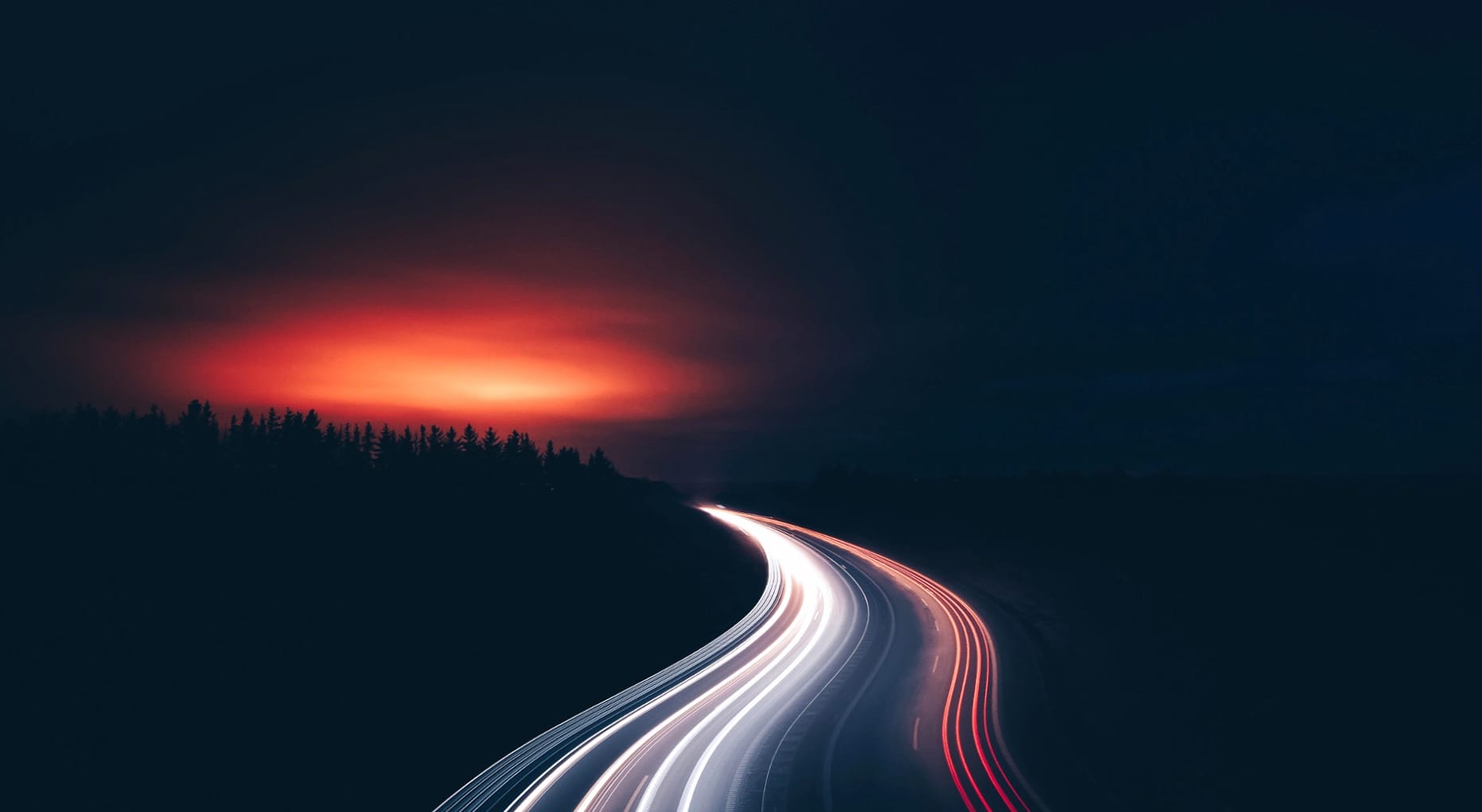 Night Highway Lights - at 640 x 960 iPhone 4 size wallpapers HD quality