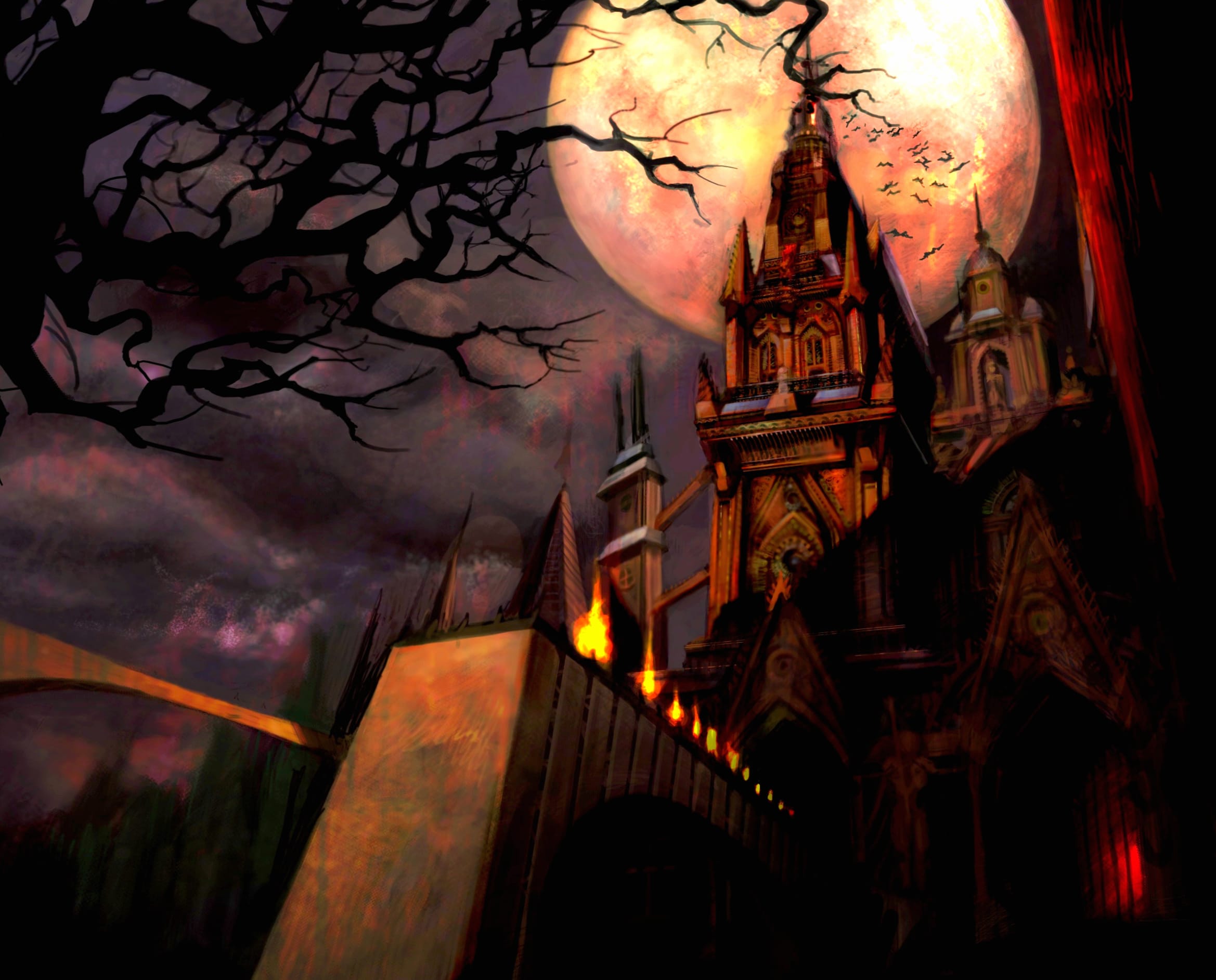 Night Moon Dark Castle wallpapers HD Night Moon Dark Castle wallpapers HD quality