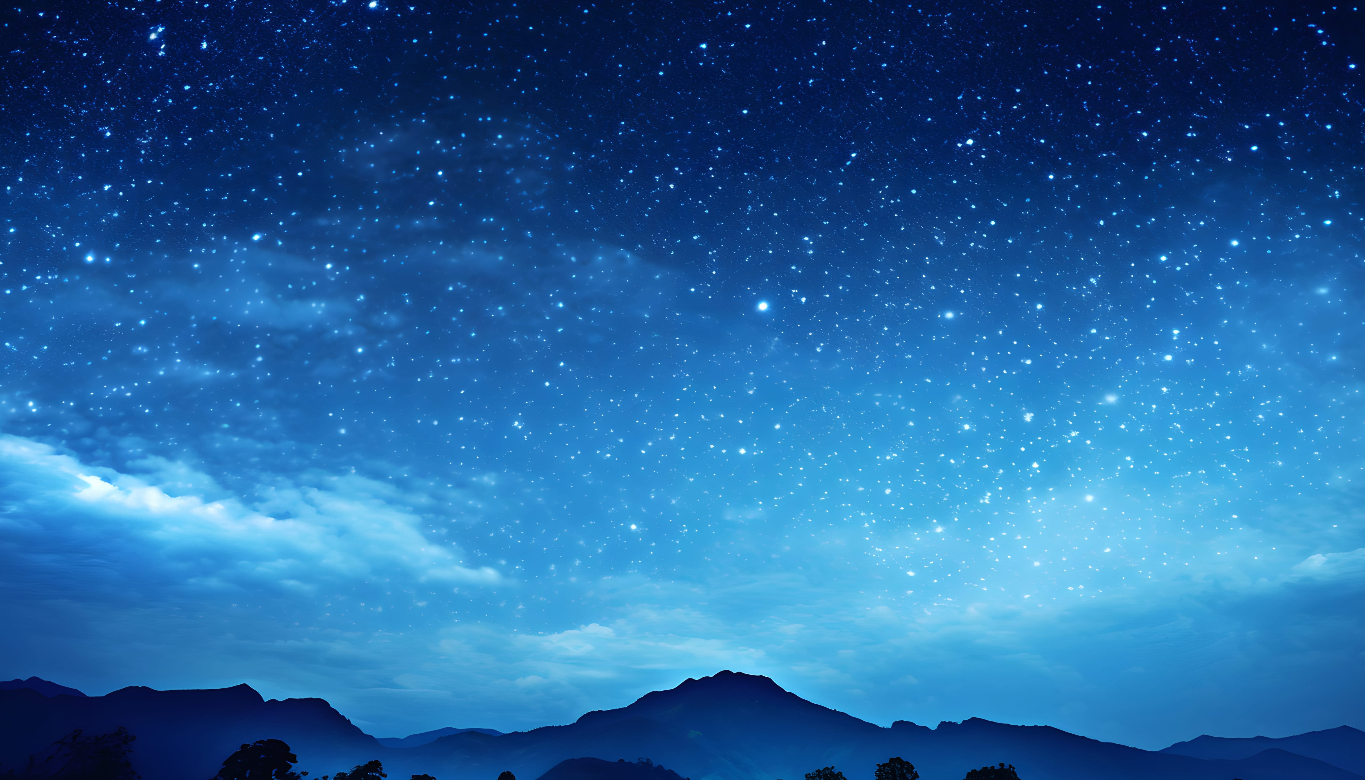 Night Scene Photography Starry Sky Night Star AI Art at 1600 x 900 HD size wallpapers HD quality