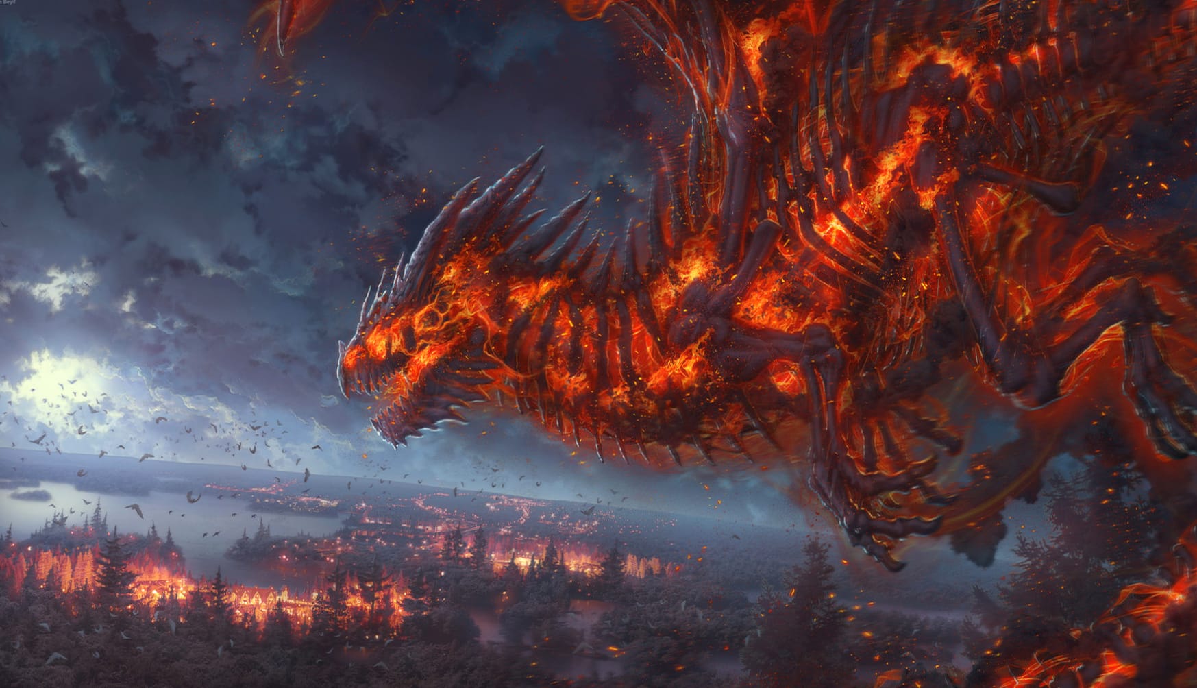 Nightfire Dragon Fantasy wallpapers HD quality