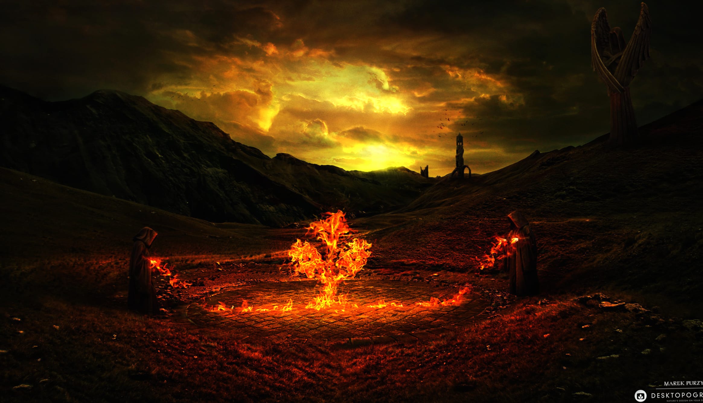 Occult Firescape A Dark Experience at 1920 x 1080 HD size wallpapers HD quality