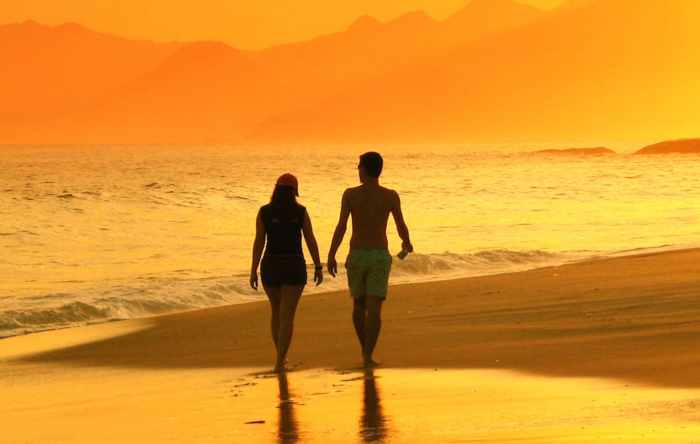 Ocean Beach People Orange (Color) Photography Love wallpapers HD quality