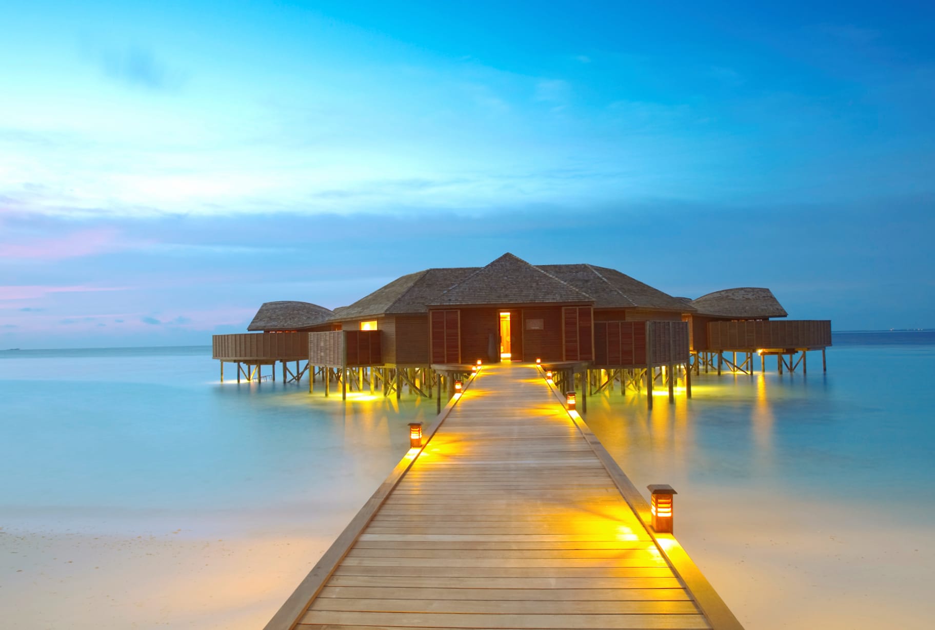 Ocean Hut Pier Photography Holiday at 1366 x 768 HD size wallpapers HD quality