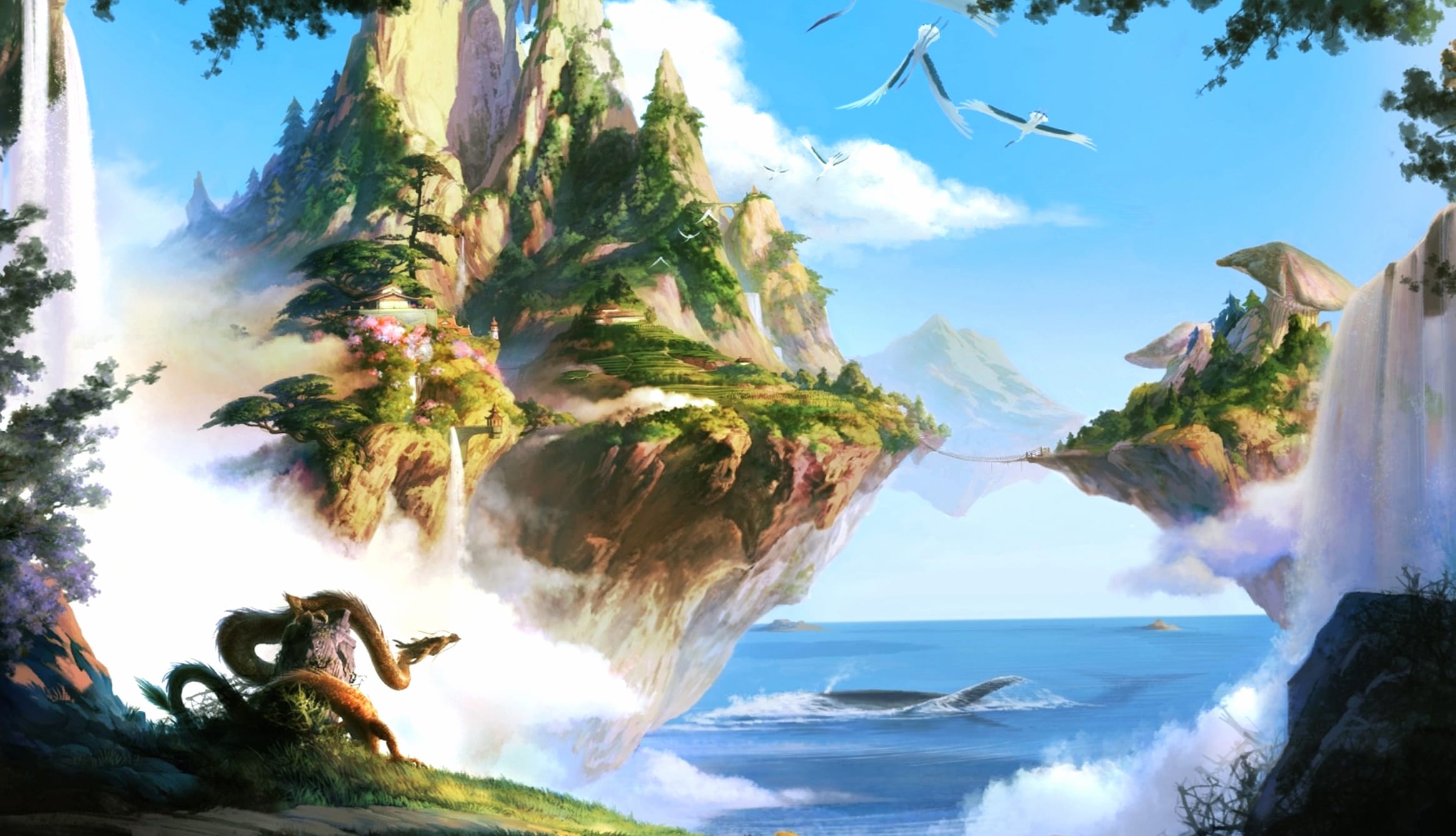 Oriental Dragon Fantasy Landscape - wallpapers HD quality