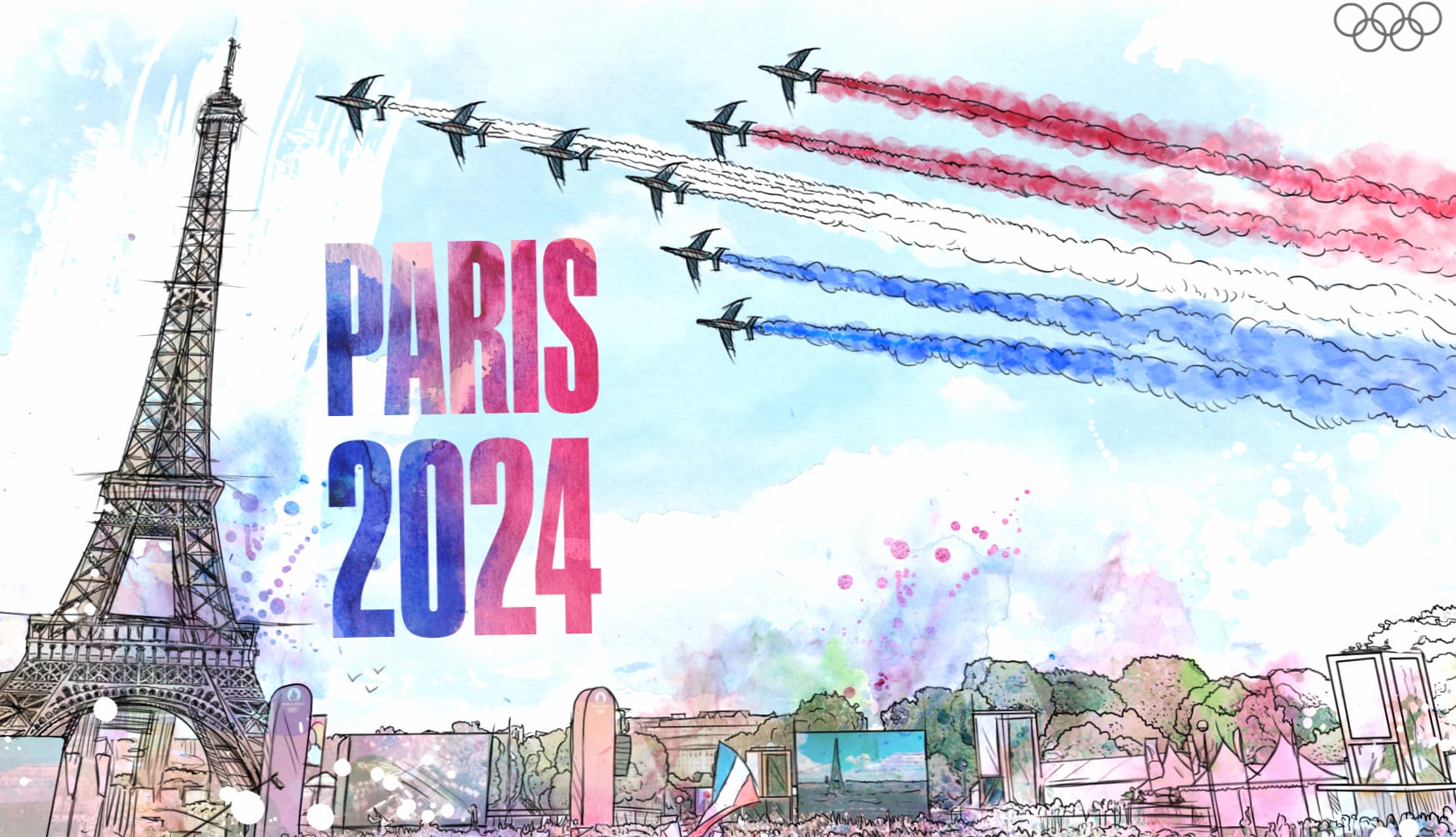 Paris 2024 Olympic Games at the Eiffel Tower wallpapers HD quality