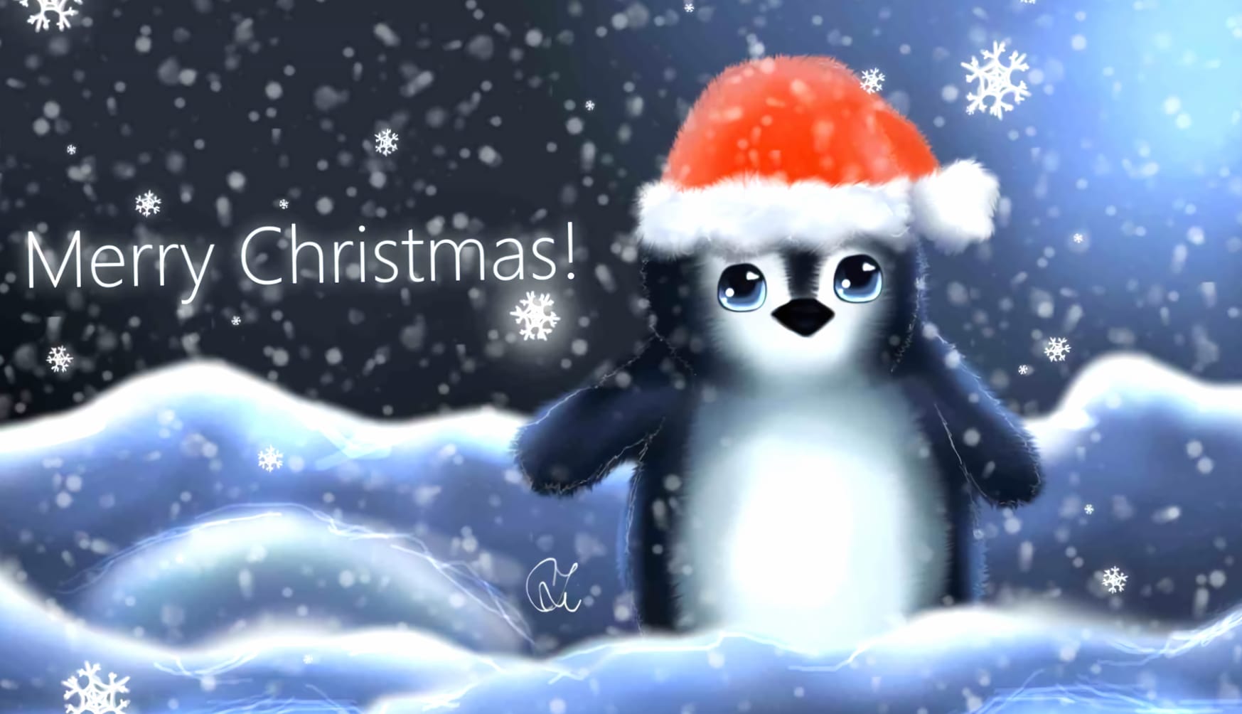 Penguin Merry Christmas Holiday Christmas wallpapers HD quality