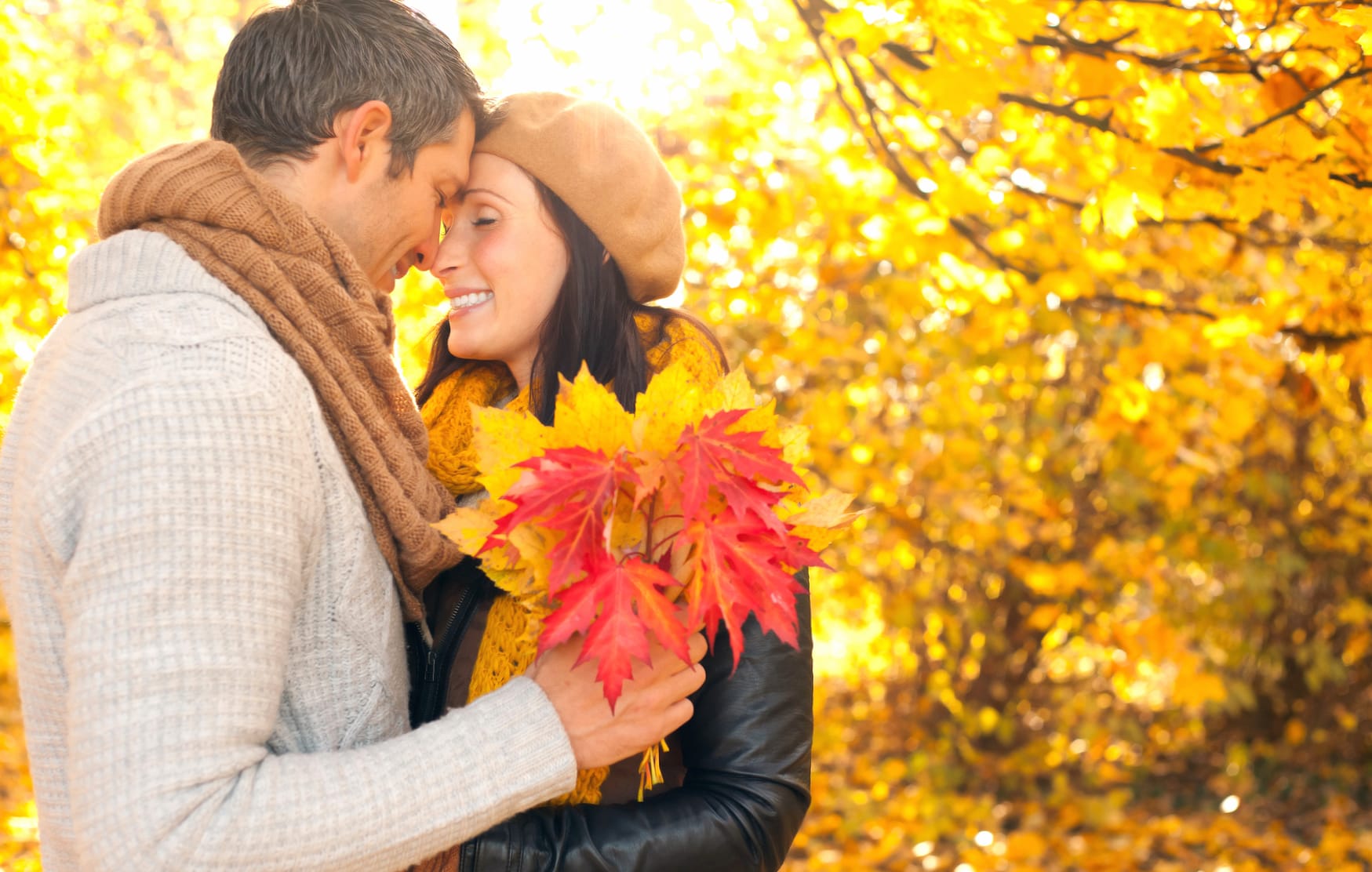 People Romantic Leaf Fall Photography Love wallpapers HD quality