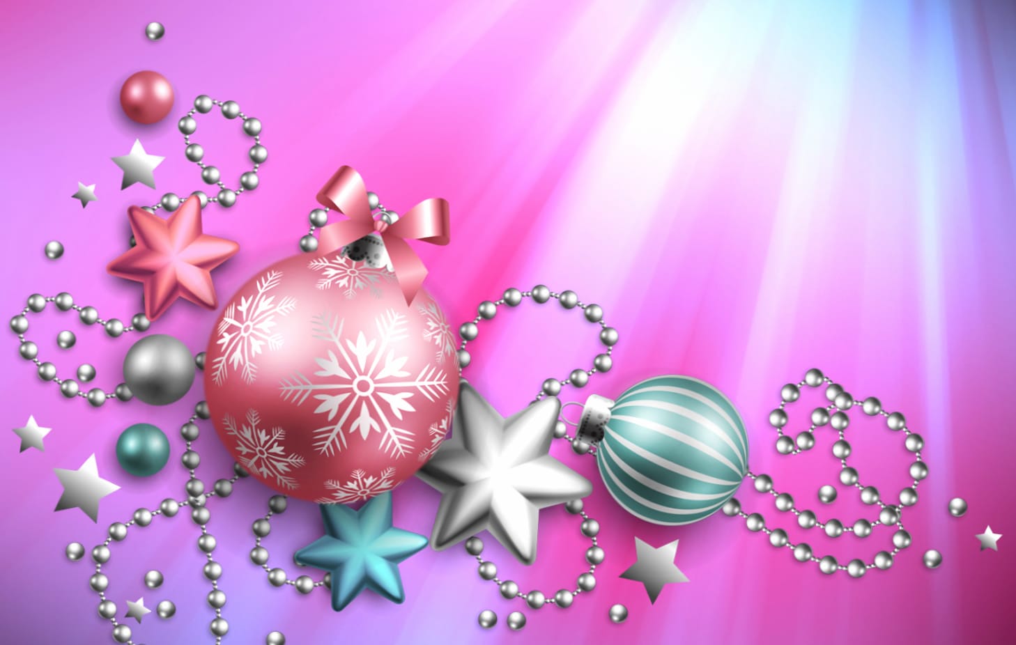 Pink Christmas Ornaments Holiday Christmas Wallpaper wallpapers HD quality