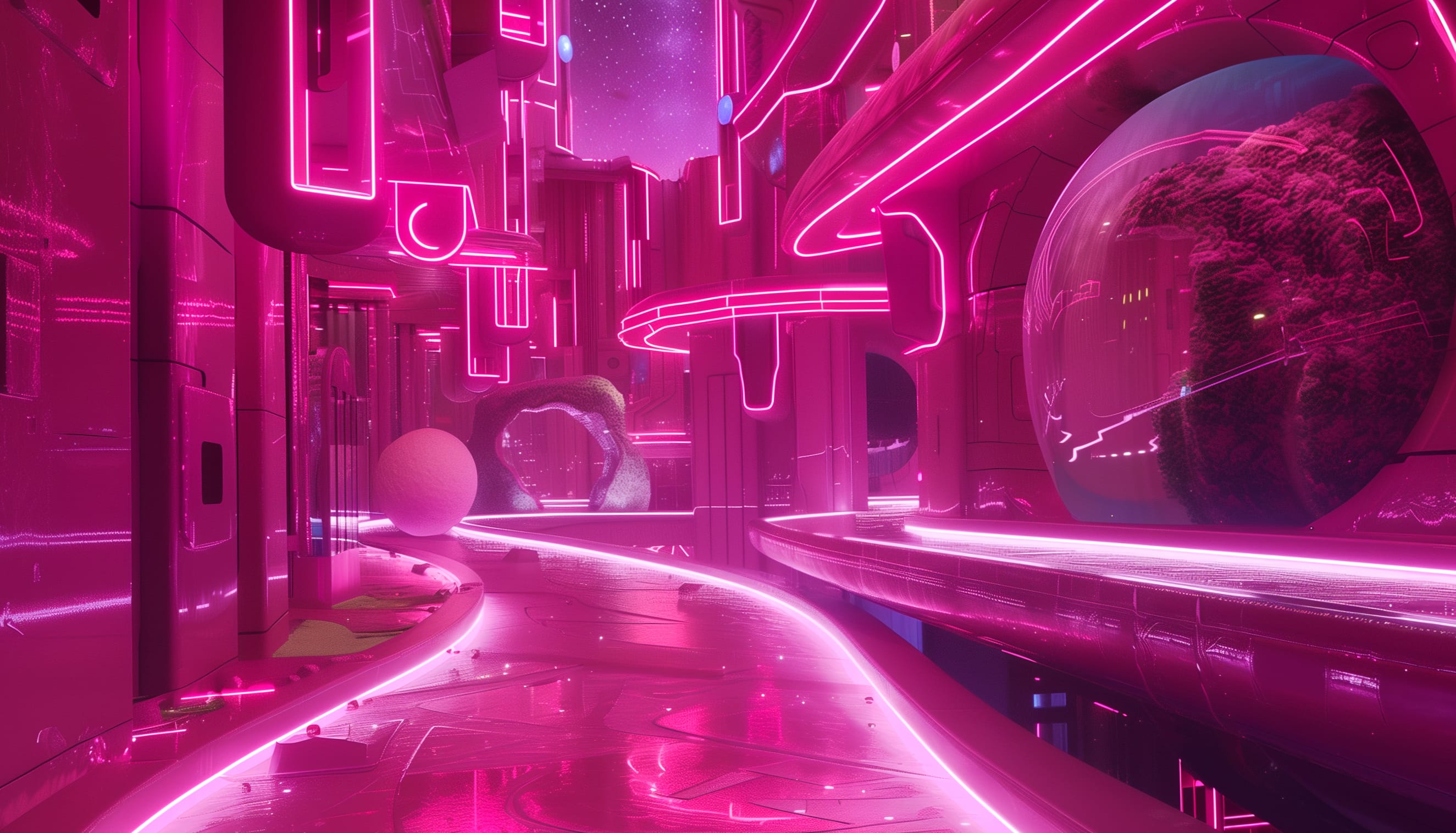 Pink Sci-Fi City Aesthetic wallpapers HD quality