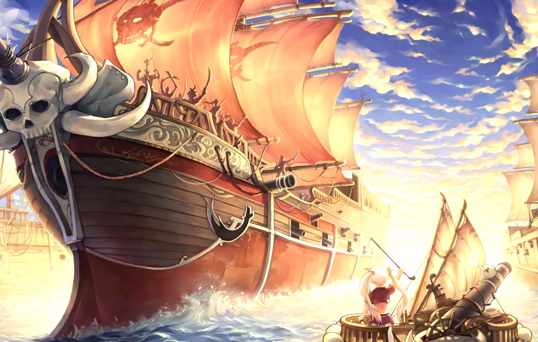 Pirate Fantasy Ship at 320 x 480 iPhone size wallpapers HD quality