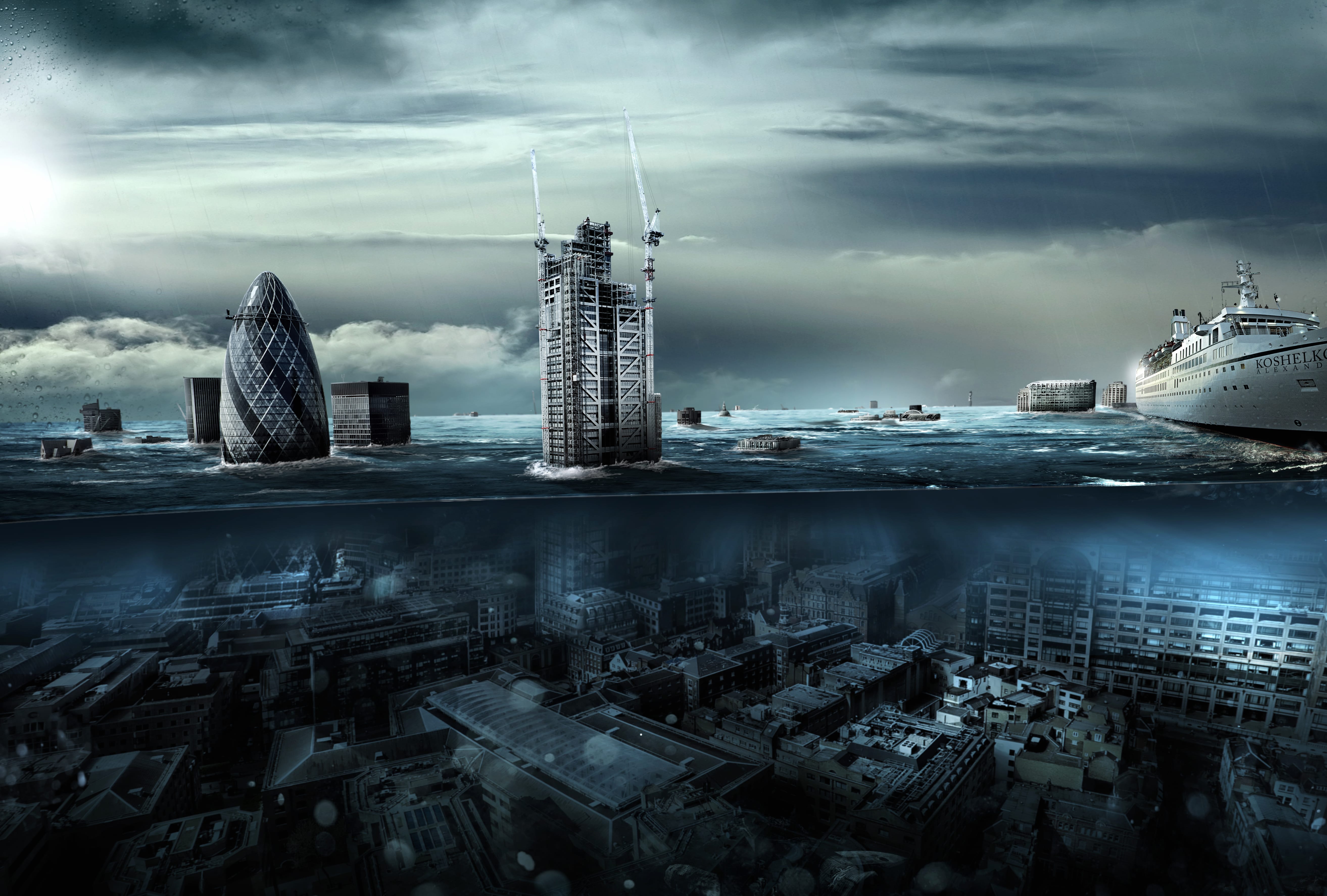 Post-Apocalyptic Ocean Flood - wallpapers HD quality