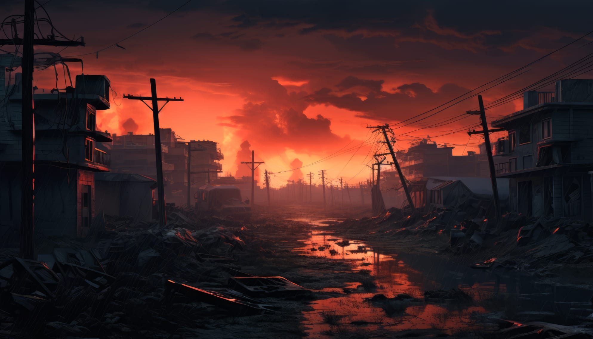 Post-Apocalyptic Town Wallpaper wallpapers HD quality