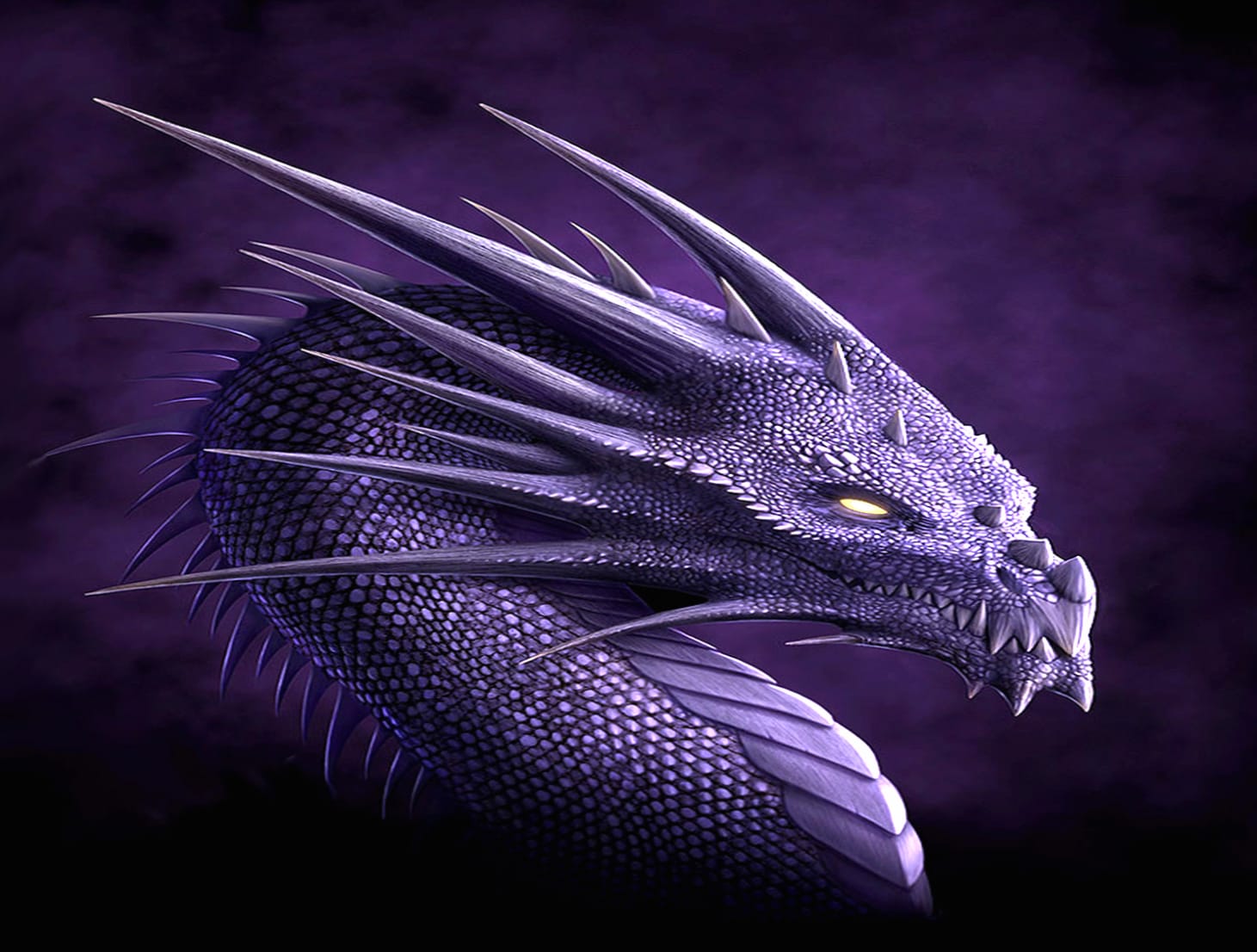 Purple Fantasy Dragon at 1600 x 1200 size wallpapers HD quality