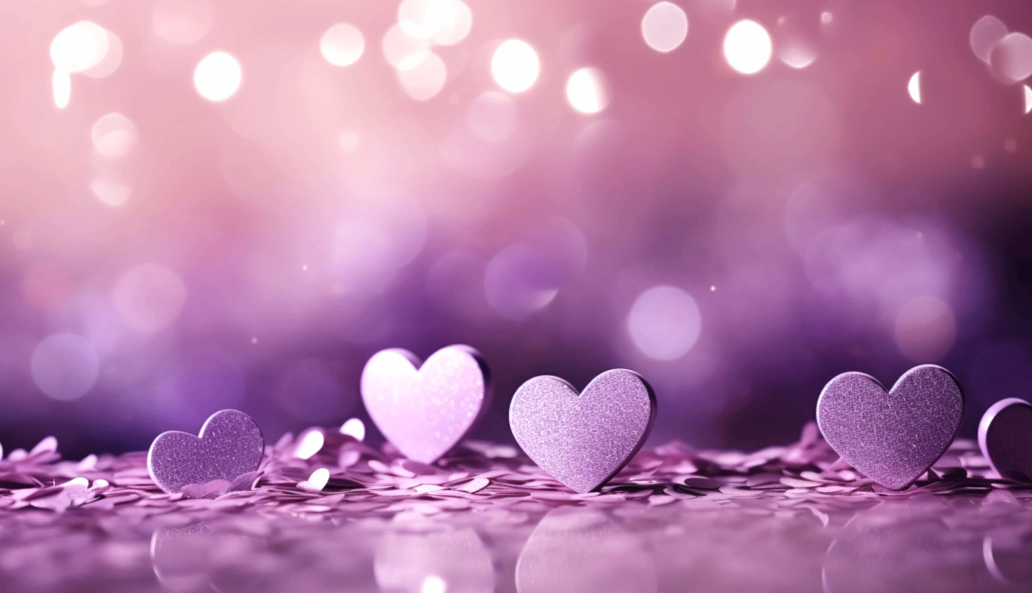 Purple hearts Glitter background at 640 x 960 iPhone 4 size wallpapers HD quality