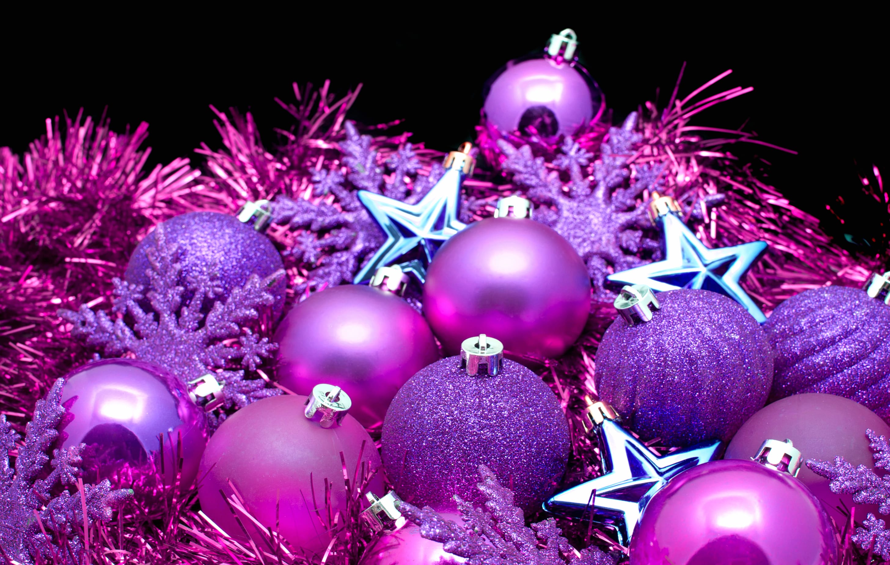 Purple Snowflake Star Christmas Ornaments Holiday Christmas wallpapers HD quality