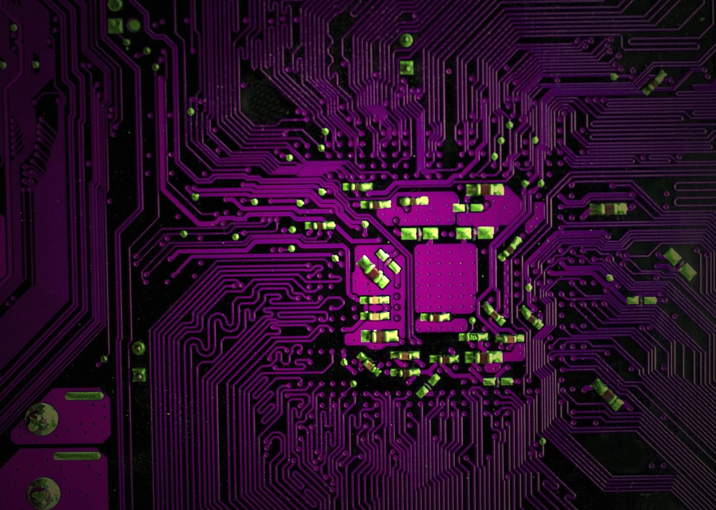 Purple Technology Circuit at 2048 x 2048 iPad size wallpapers HD quality