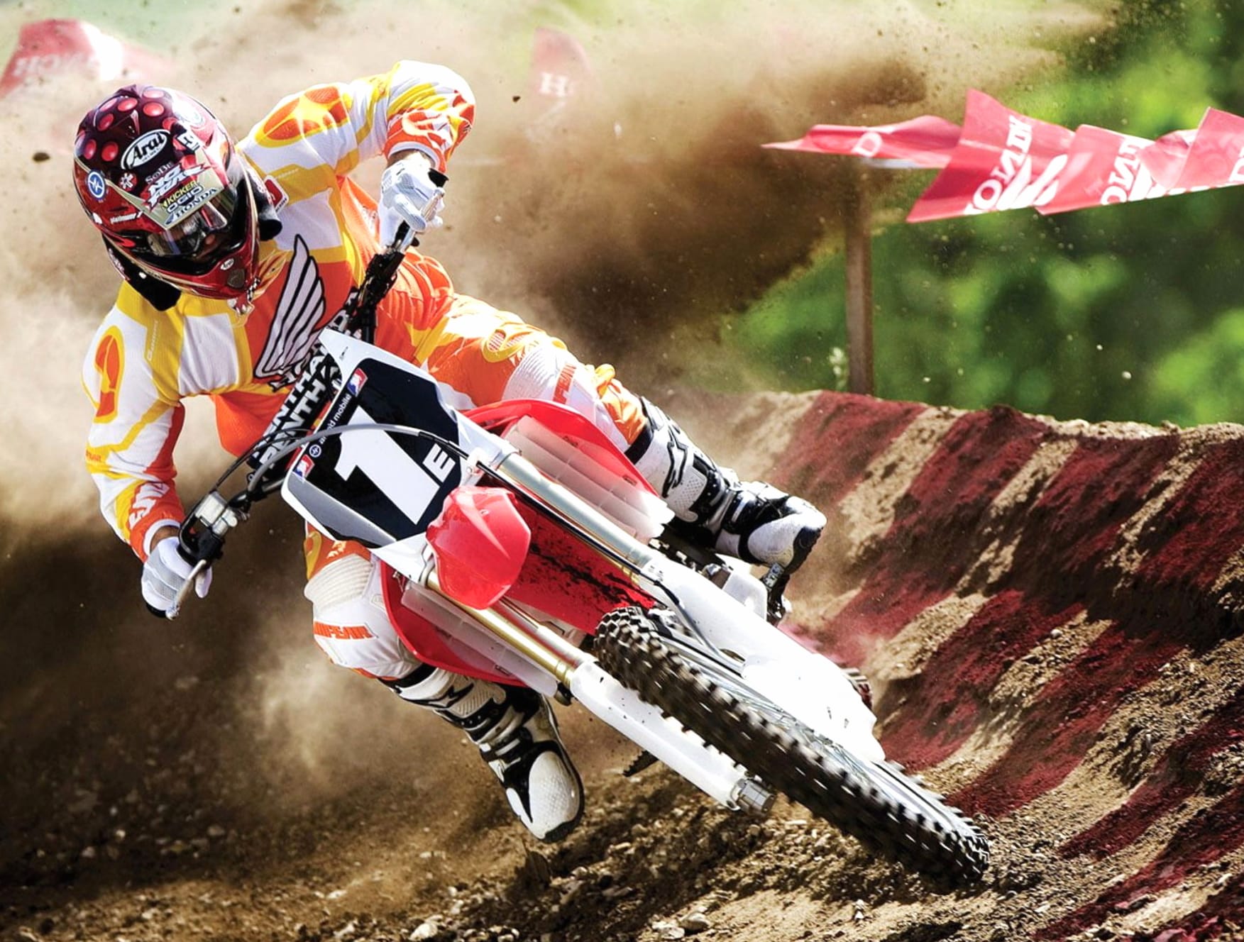 Race Motorcycle Bike Honda Motocross Sports wallpapers HD quality